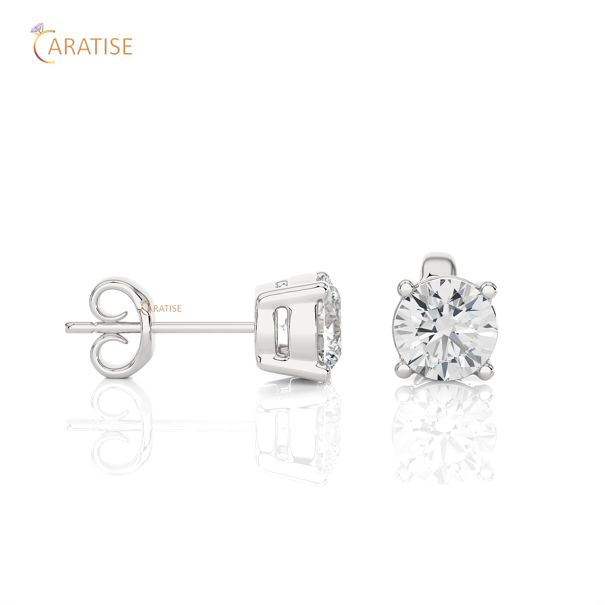 0.94 TDW Round Cut Moissanite Diamond Stud Earring 925 Silver