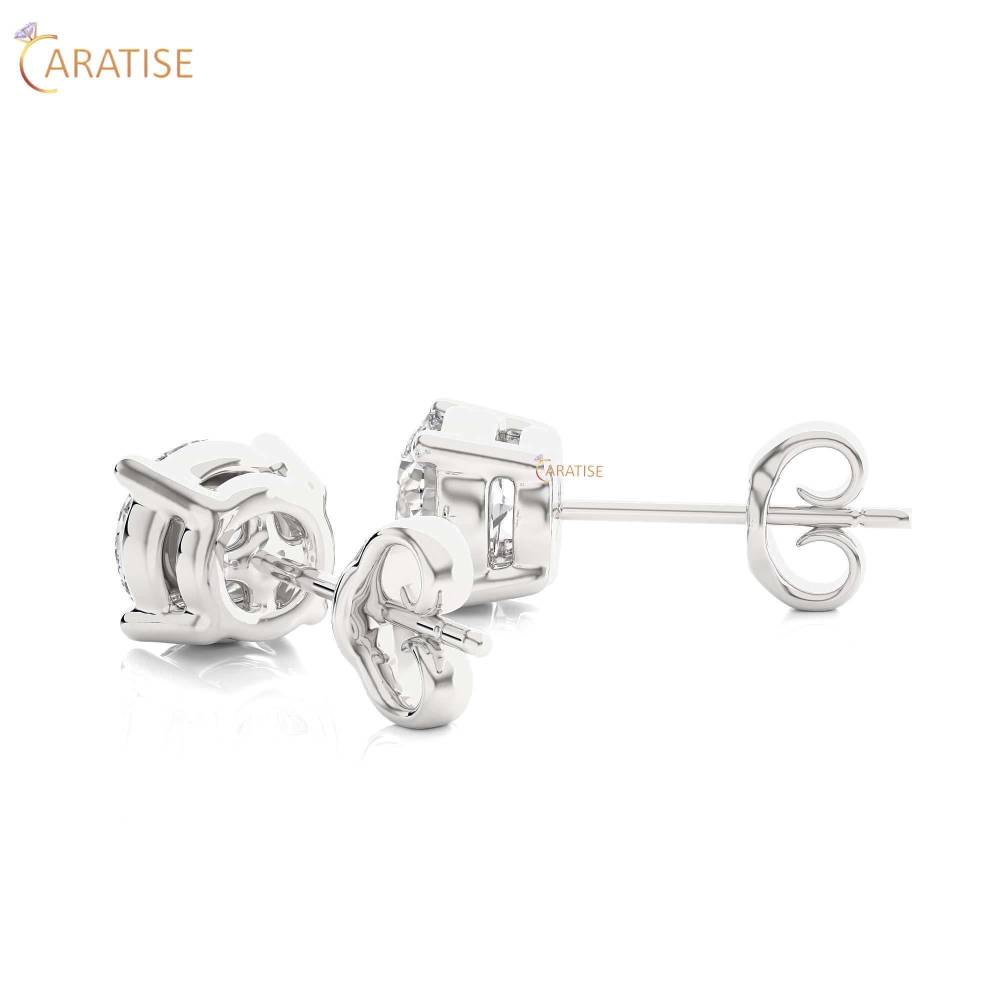 0.94 TDW Round Cut Moissanite Diamond Stud Earring 925 Silver
