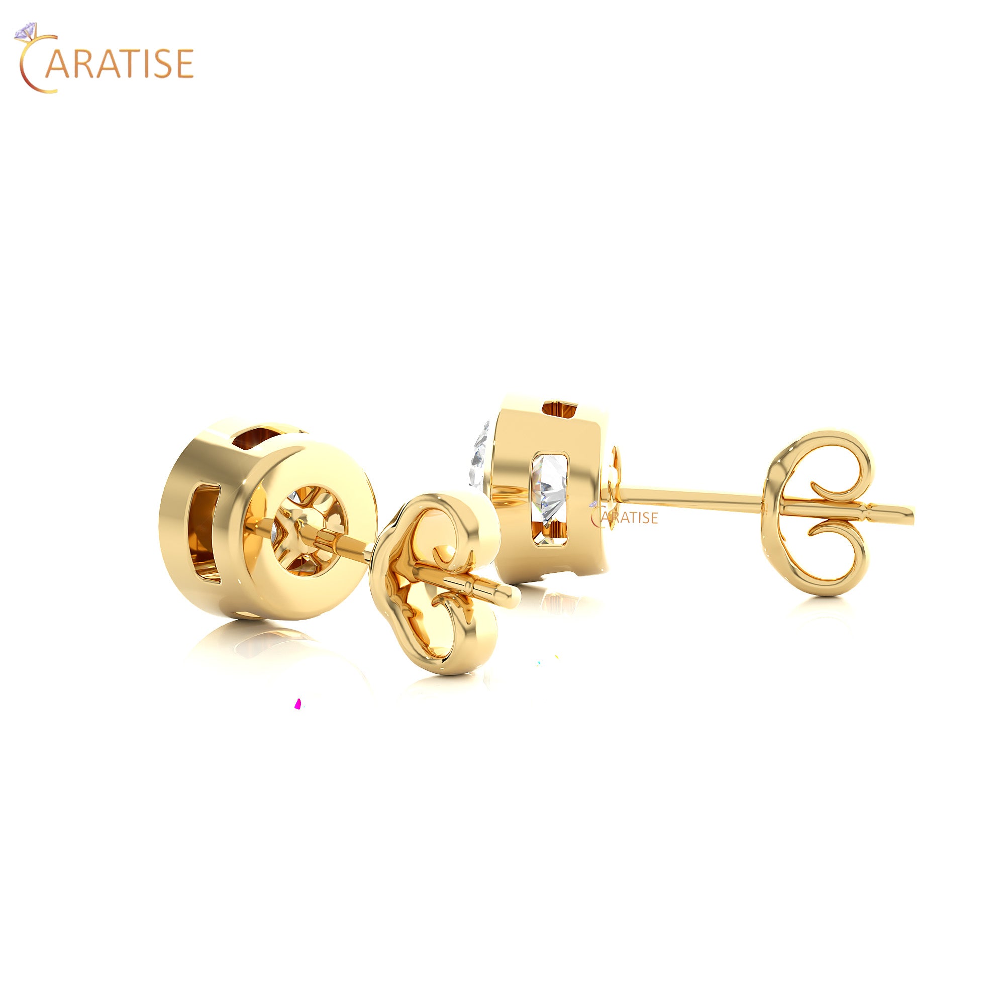 1.18 TDW Round Cut Moissanite Diamond Stud Earring 925 Silver
