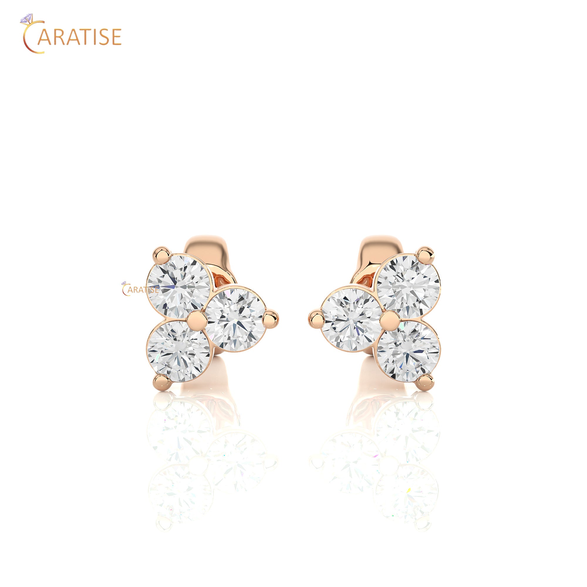 0.44 TDW Round Cut Moissanite Diamond Stud Earring 925 Silver
