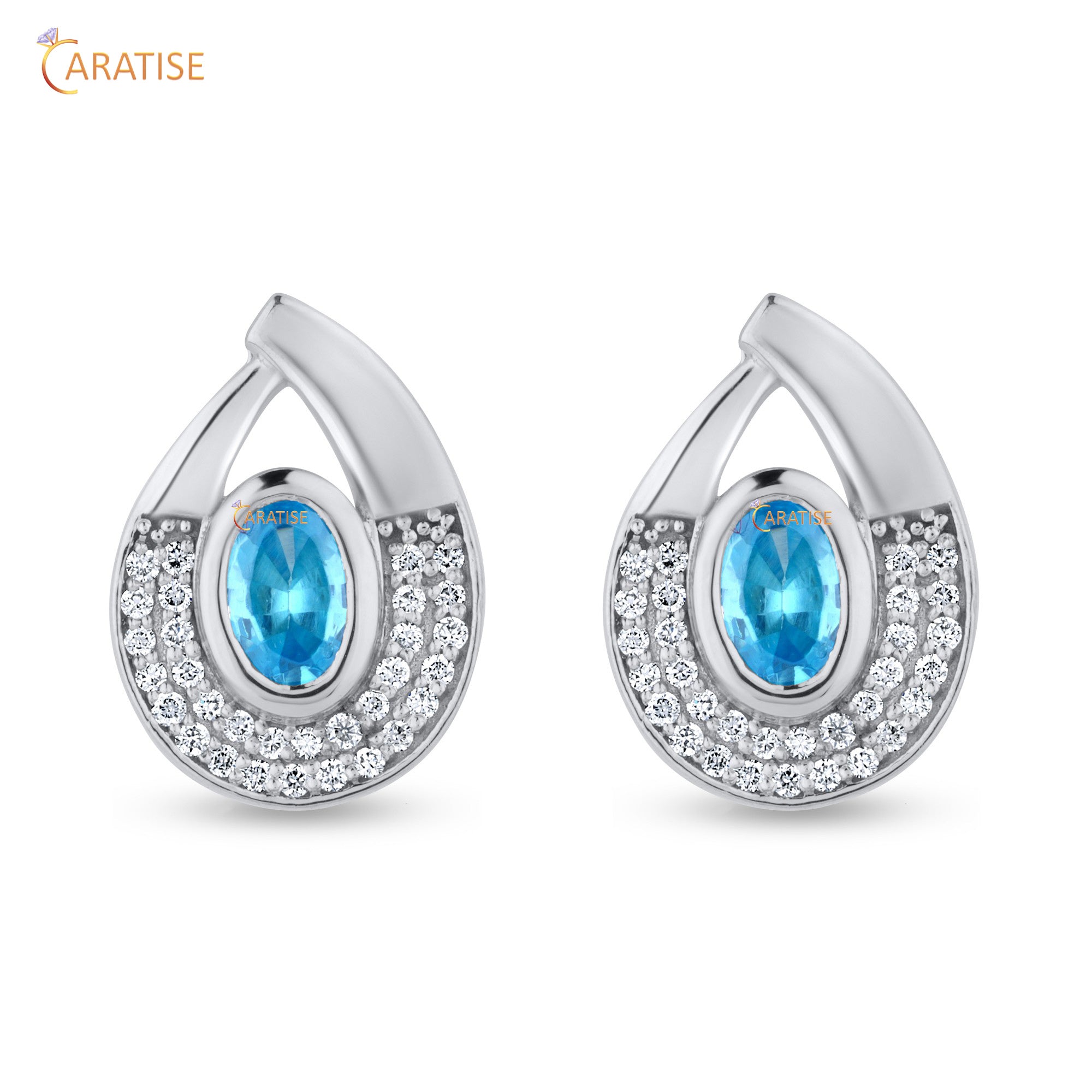 5.04 TDW B.G. Oval & Round Cut Diamond Women's Pendant & Earring Set 925 Silver