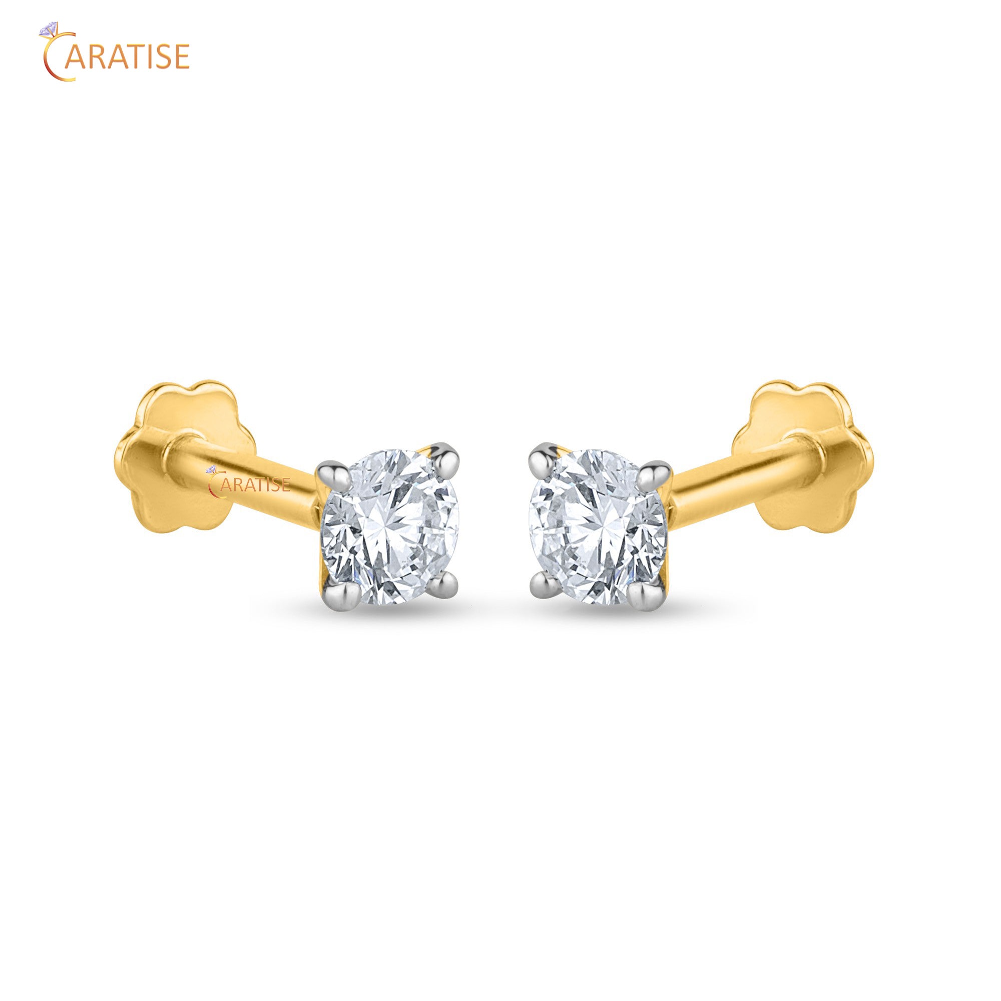 0.40 TDW Round Cut Moissanite Diamond Earring 925 Silver