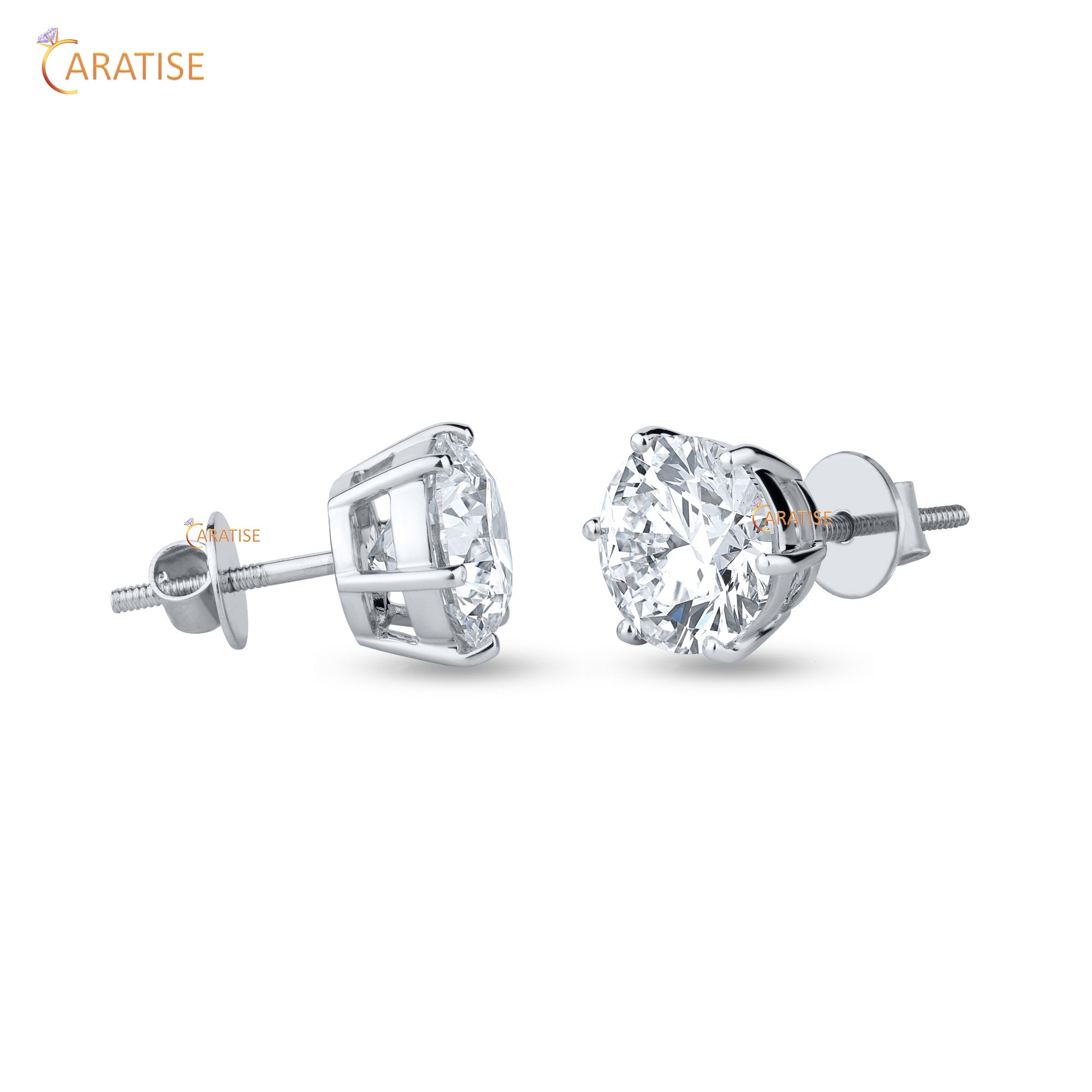 2.38 TDW Round Cut Moissanite Diamond Earring 925 Silver