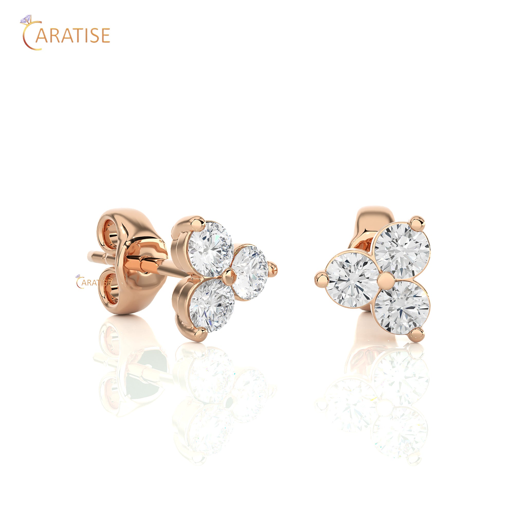 0.44 TDW Round Cut Moissanite Diamond Stud Earring 925 Silver