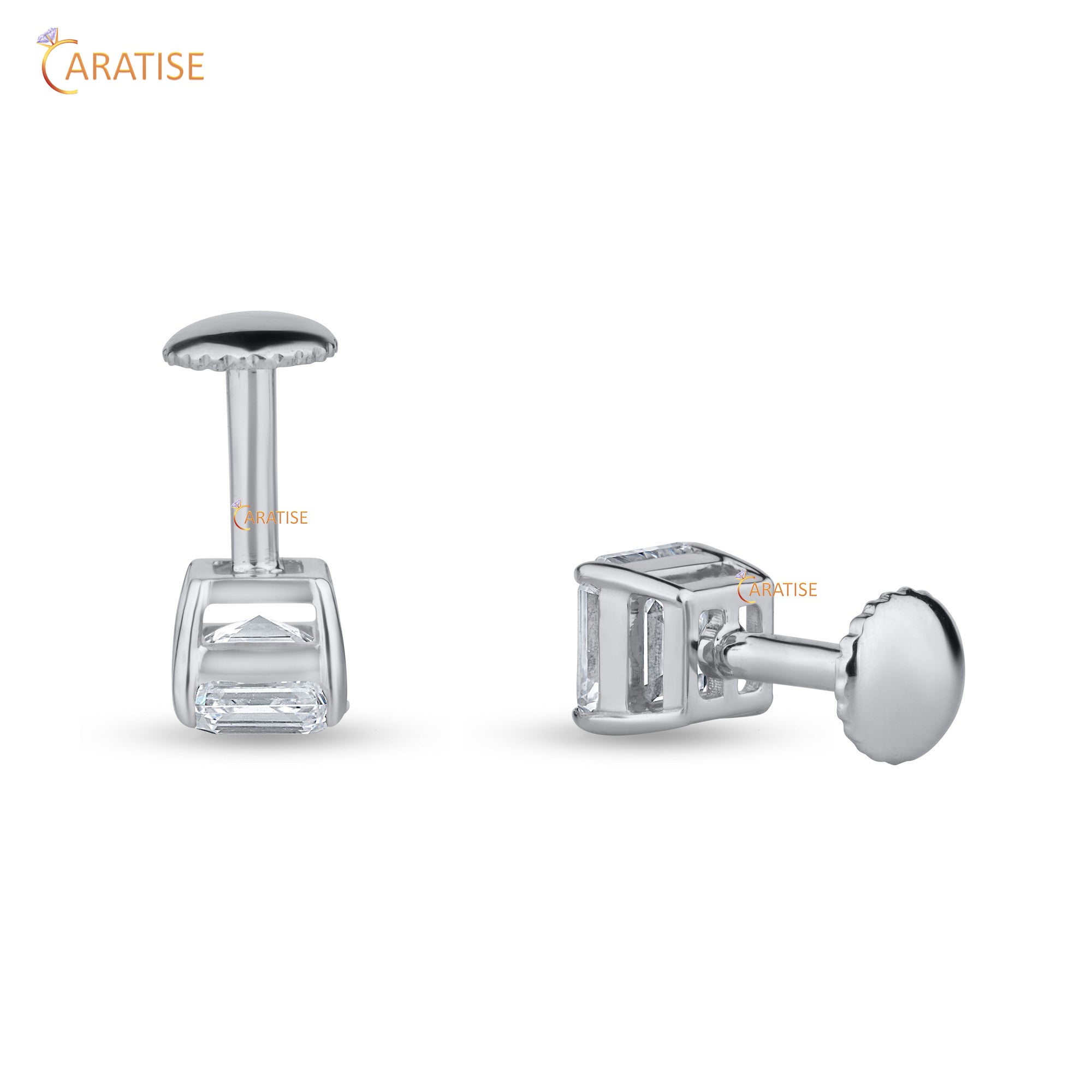 1.60 TDW Asscher Cut Moissanite Diamond Stud Earring 925 Silver