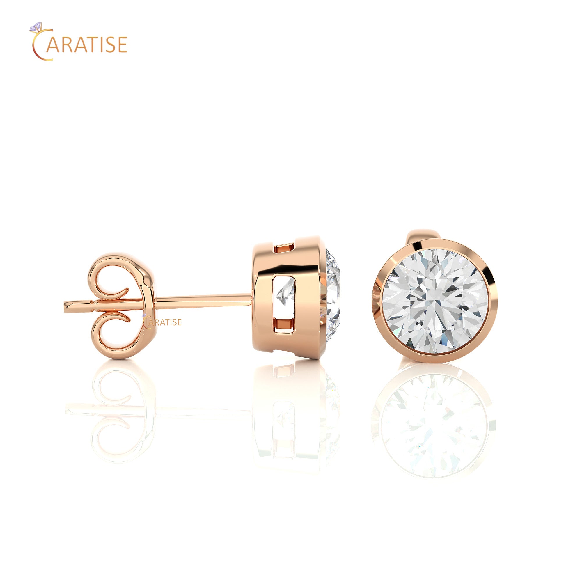 1.18 TDW Round Cut Moissanite Diamond Stud Earring 925 Silver