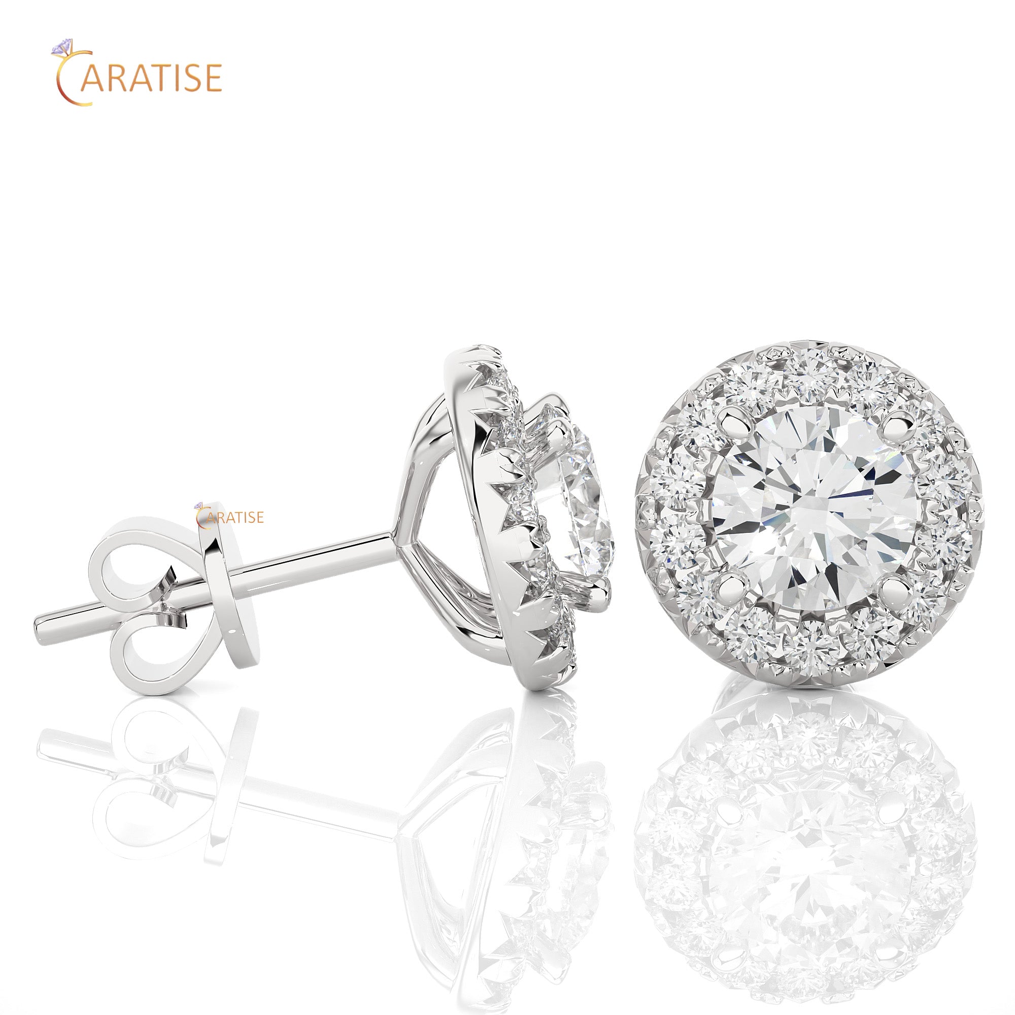0.99 TDW Round cut Moissanite Diamond Stud Earring 925 Silver