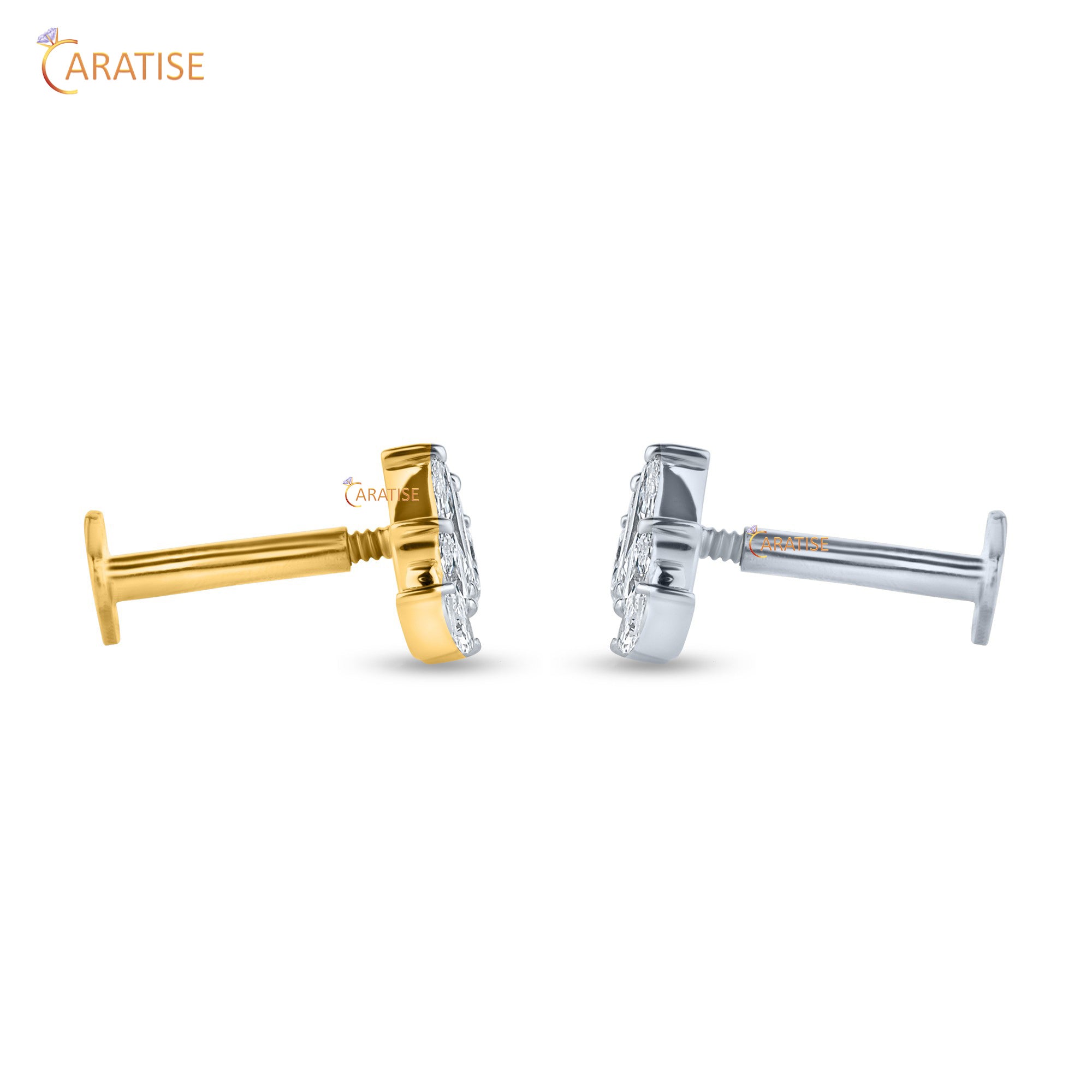 0.33 TDW Marquise Cut Moissanite Diamond Stud Earring 925 Silver