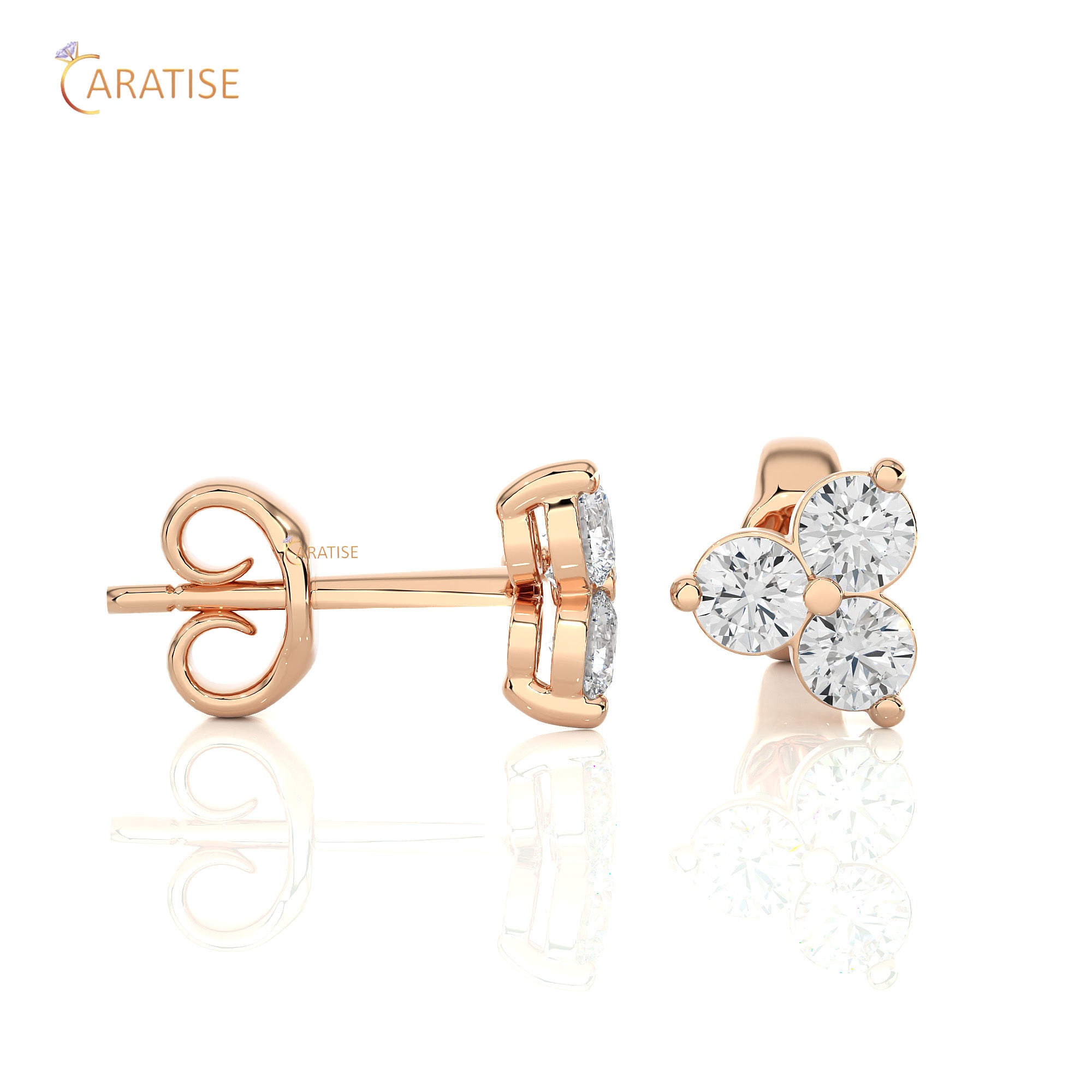 0.44 TDW Round Cut Moissanite Diamond Stud Earring 925 Silver