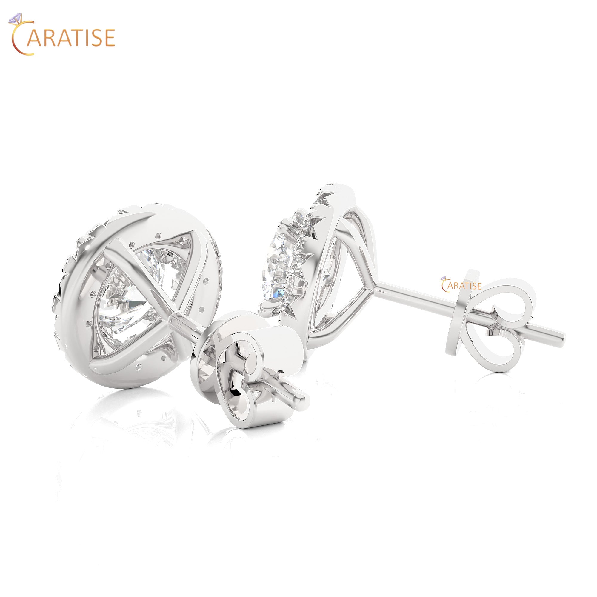 0.99 TDW Round cut Moissanite Diamond Stud Earring 925 Silver