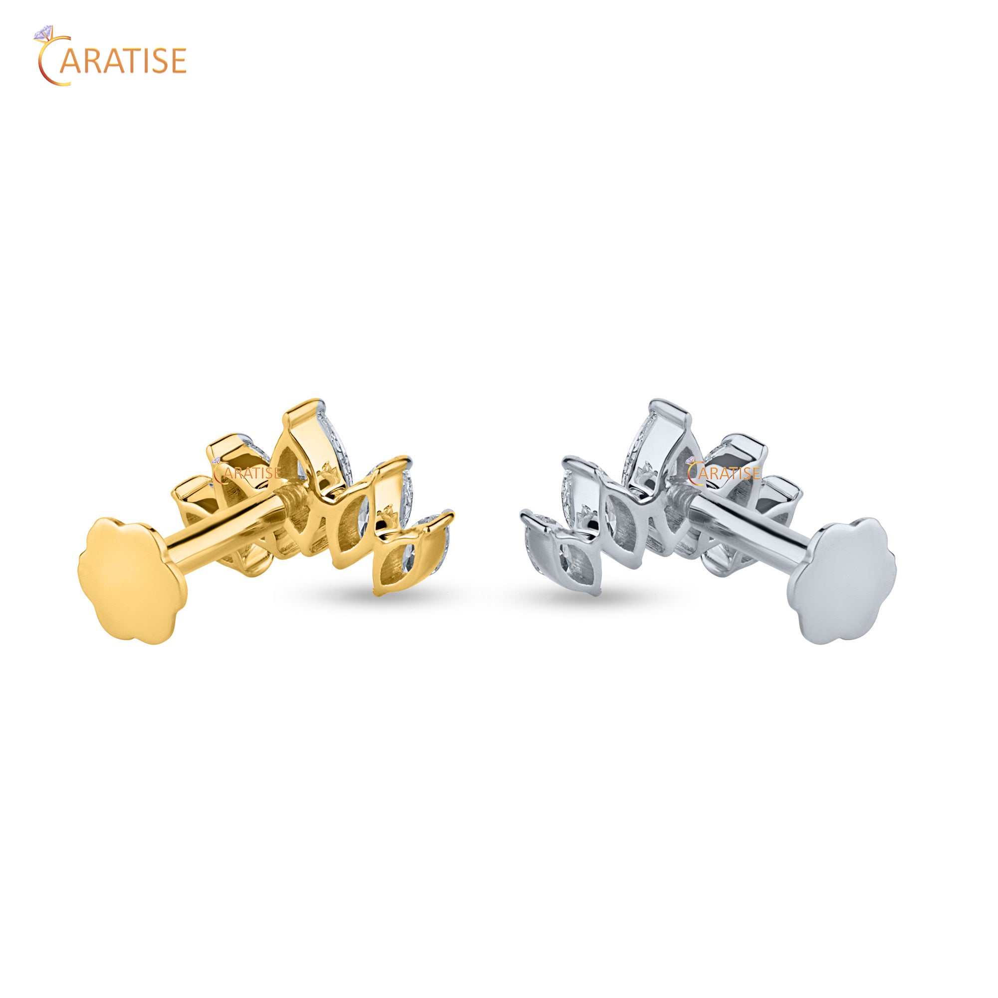 0.33 TDW Marquise Cut Moissanite Diamond Stud Earring 925 Silver