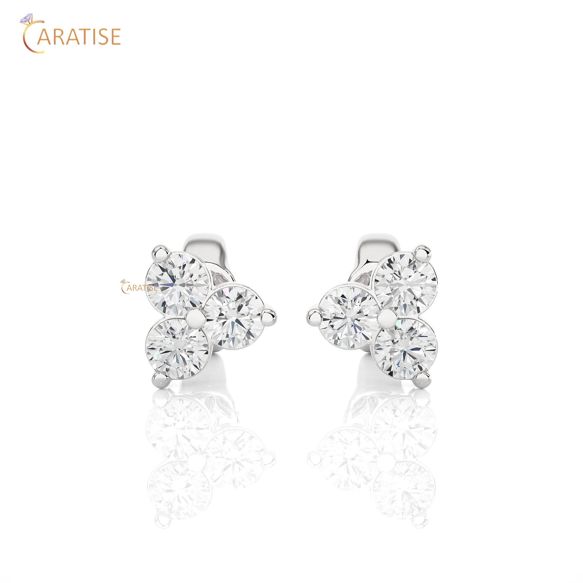 0.44 TDW Round Cut Moissanite Diamond Stud Earring 925 Silver