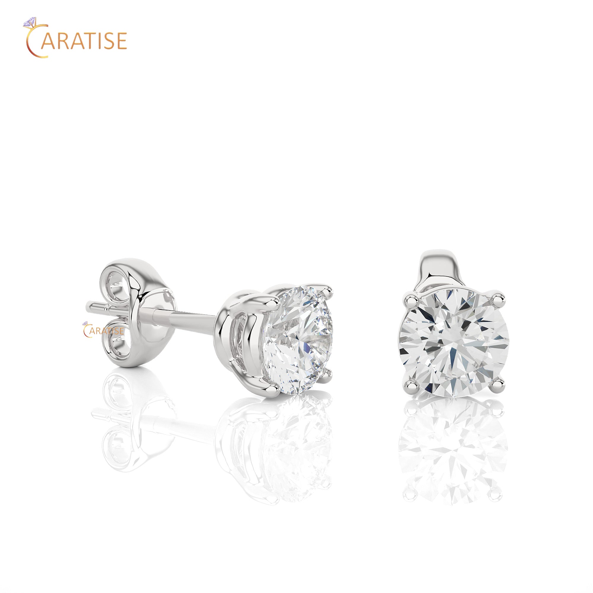 1.05 TDW Round Cut Moissanite Diamond Stud Earring 925 Silver