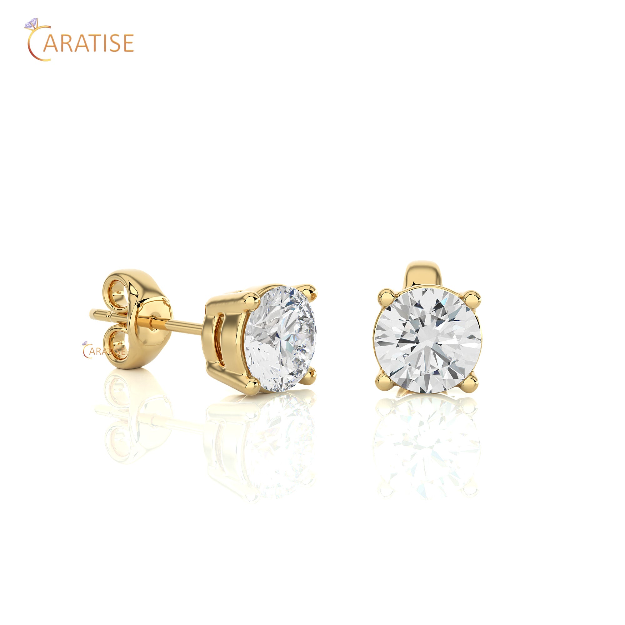 0.94 TDW Round Cut Moissanite Diamond Stud Earring 925 Silver