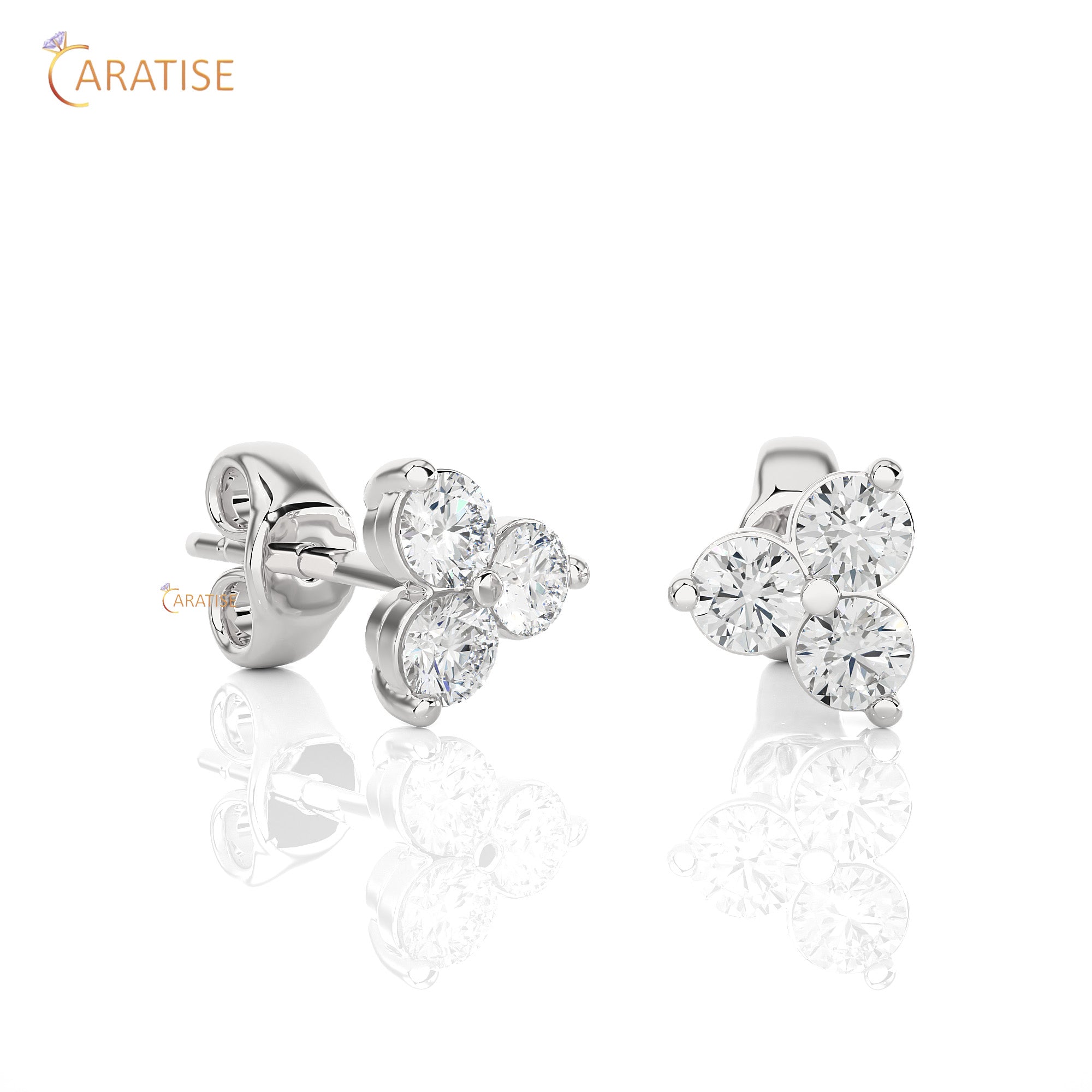 0.44 TDW Round Cut Moissanite Diamond Stud Earring 925 Silver