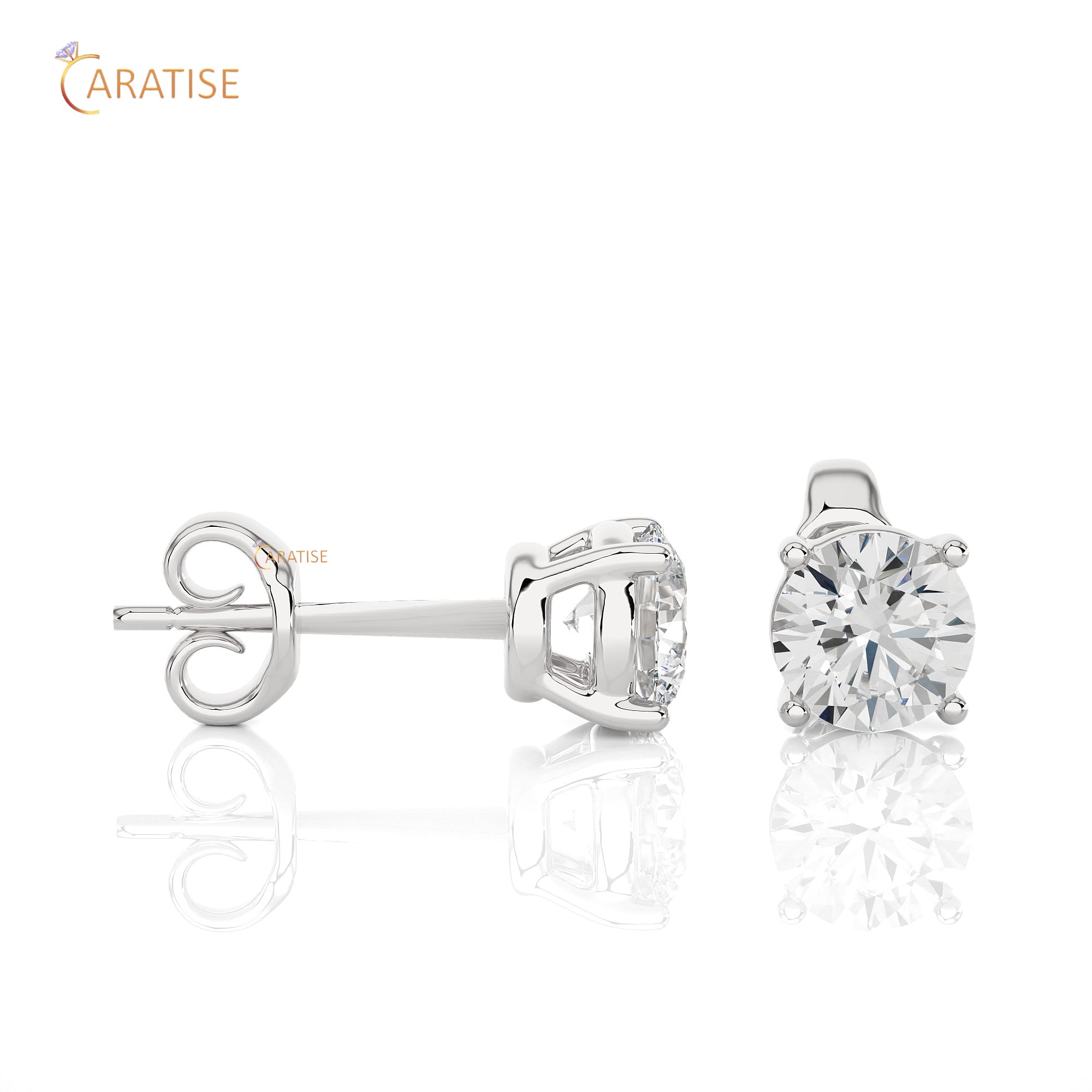 1.05 TDW Round Cut Moissanite Diamond Stud Earring 925 Silver