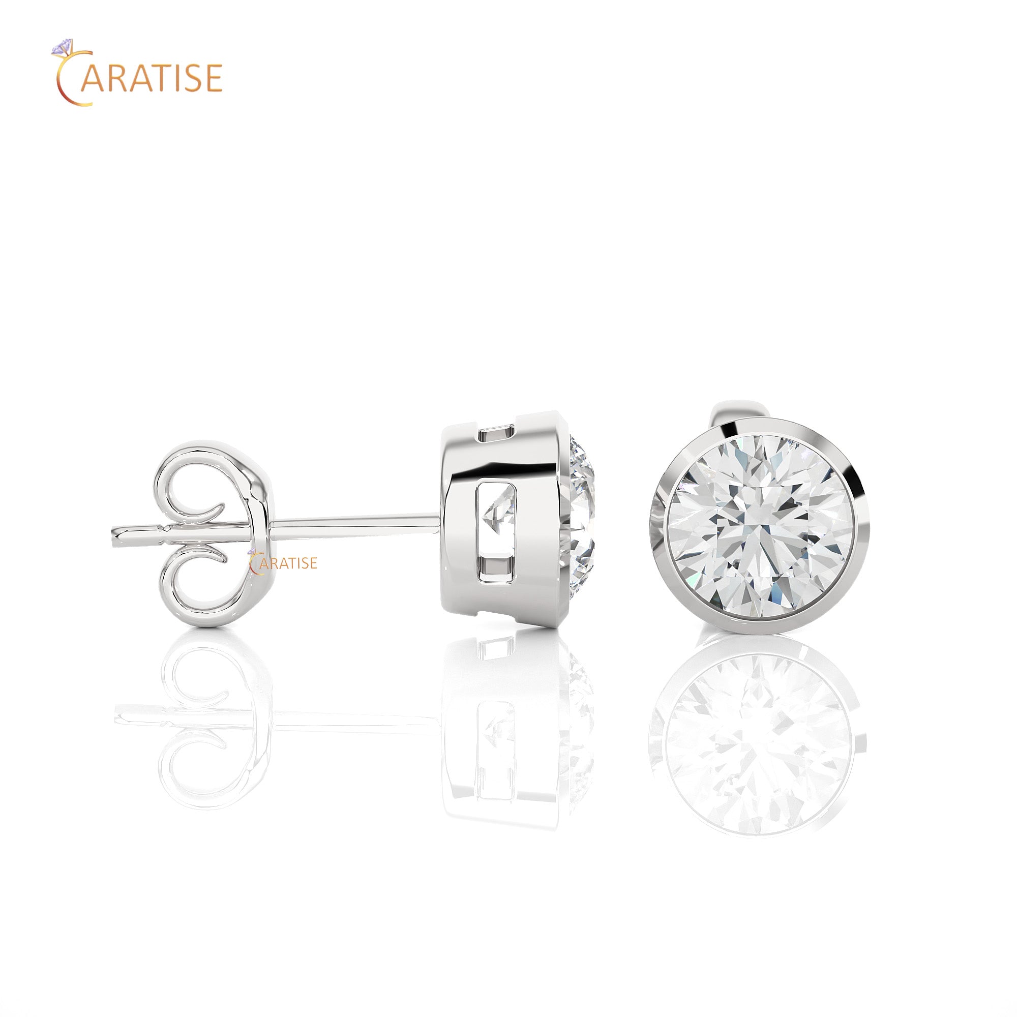 1.18 TDW Round Cut Moissanite Diamond Stud Earring 925 Silver