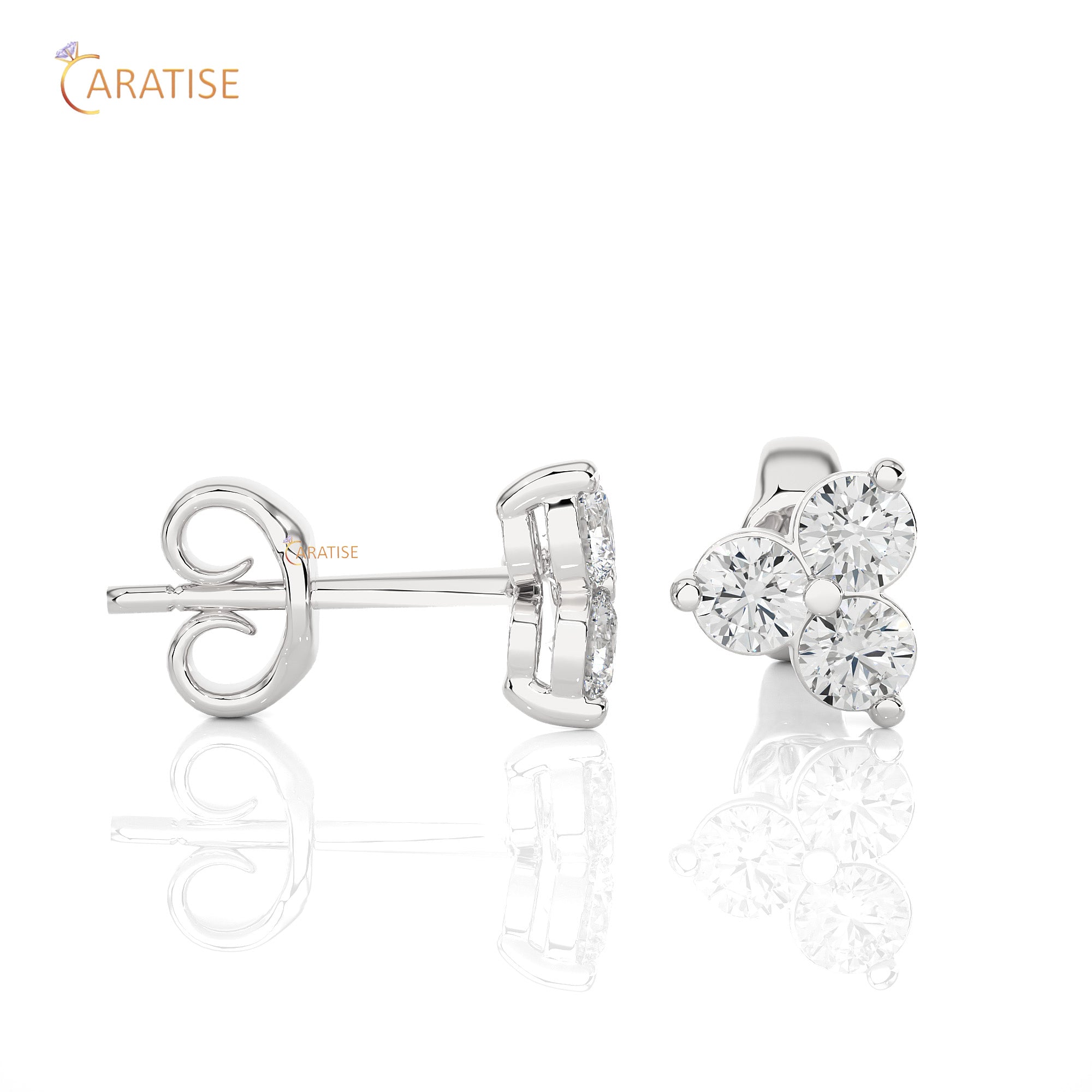 0.44 TDW Round Cut Moissanite Diamond Stud Earring 925 Silver