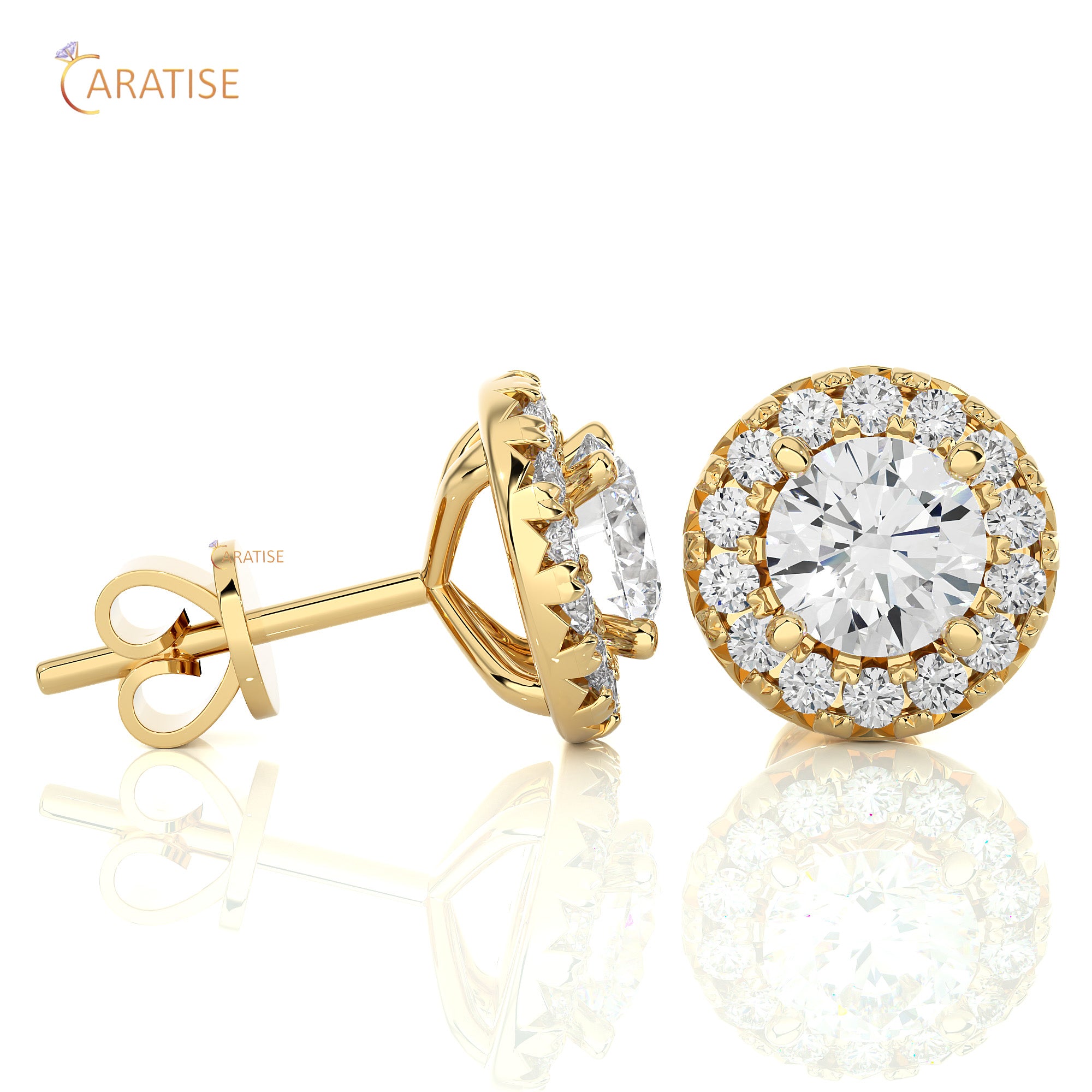 0.99 TDW Round cut Moissanite Diamond Stud Earring 925 Silver