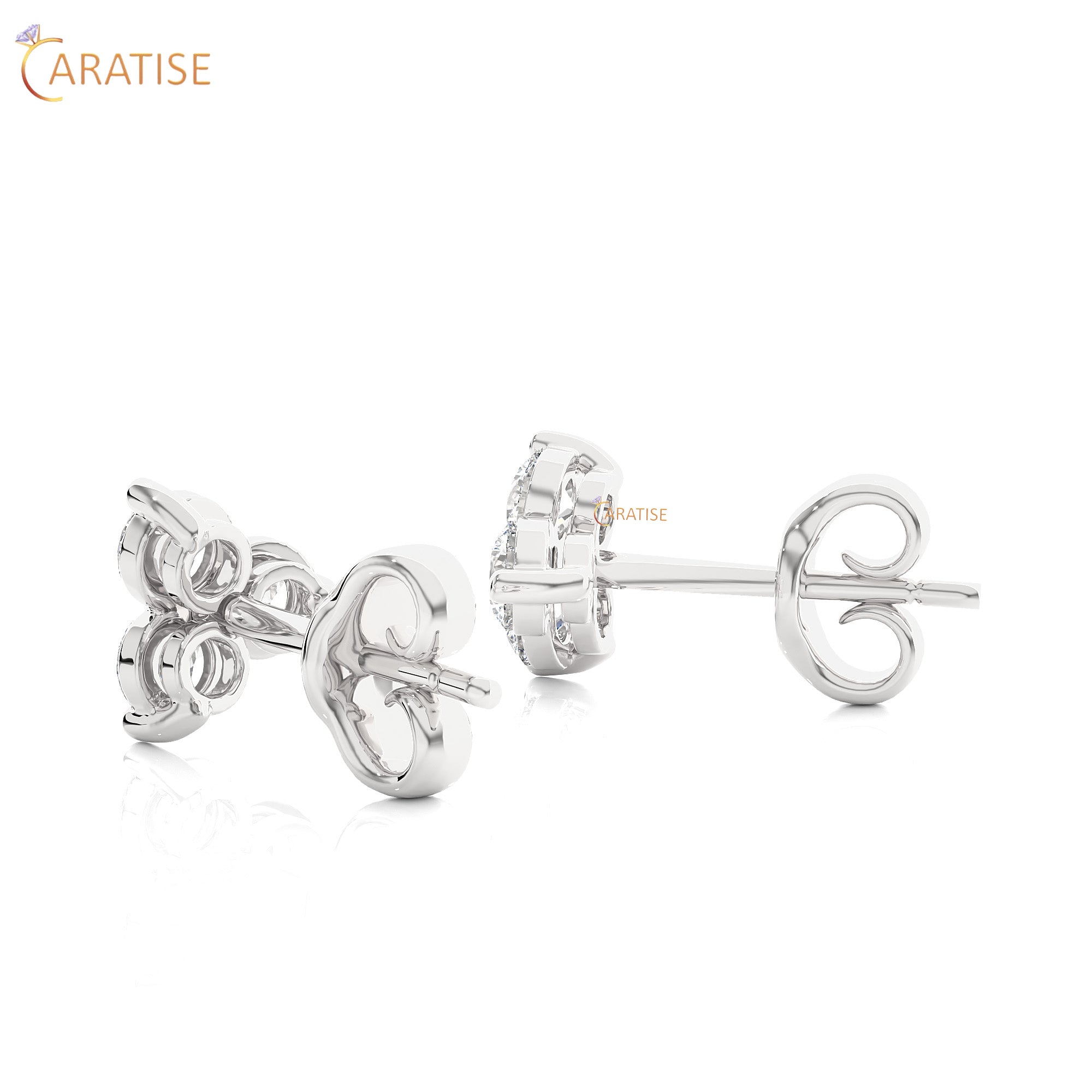 0.44 TDW Round Cut Moissanite Diamond Stud Earring 925 Silver