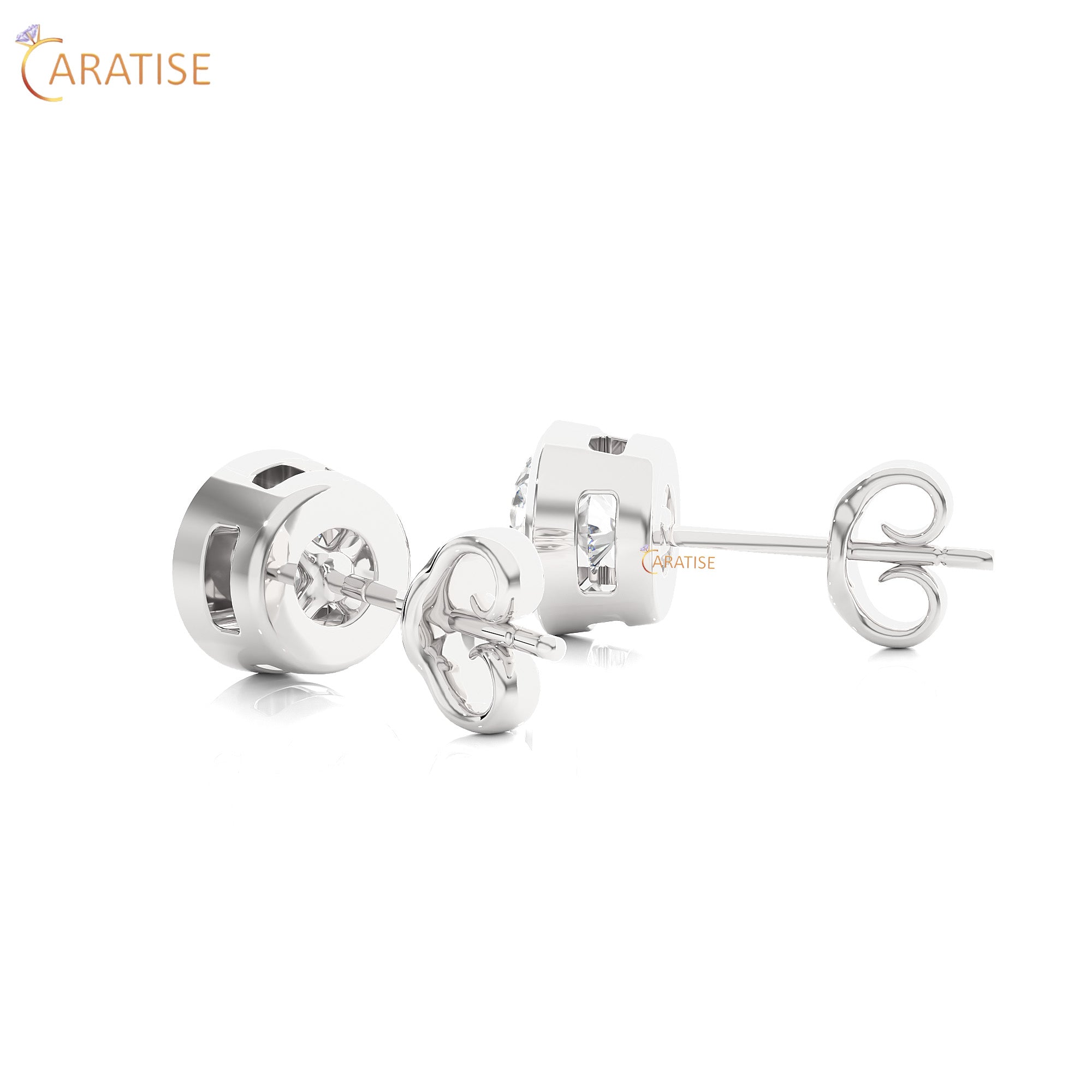 1.18 TDW Round Cut Moissanite Diamond Stud Earring 925 Silver