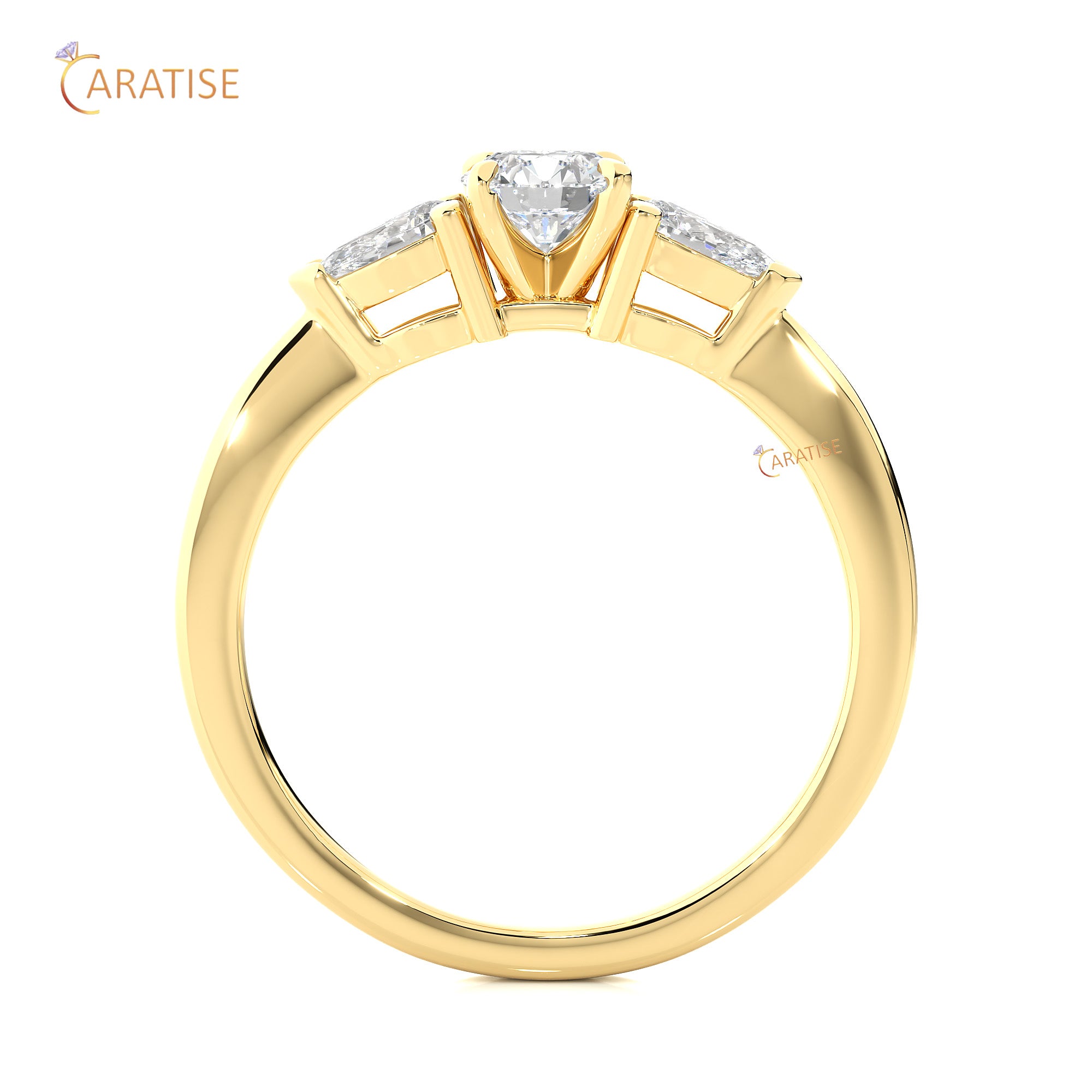 0.99 TDW Round Cut Women's Three Stone Moissanite Diamond Ring 925 Silver