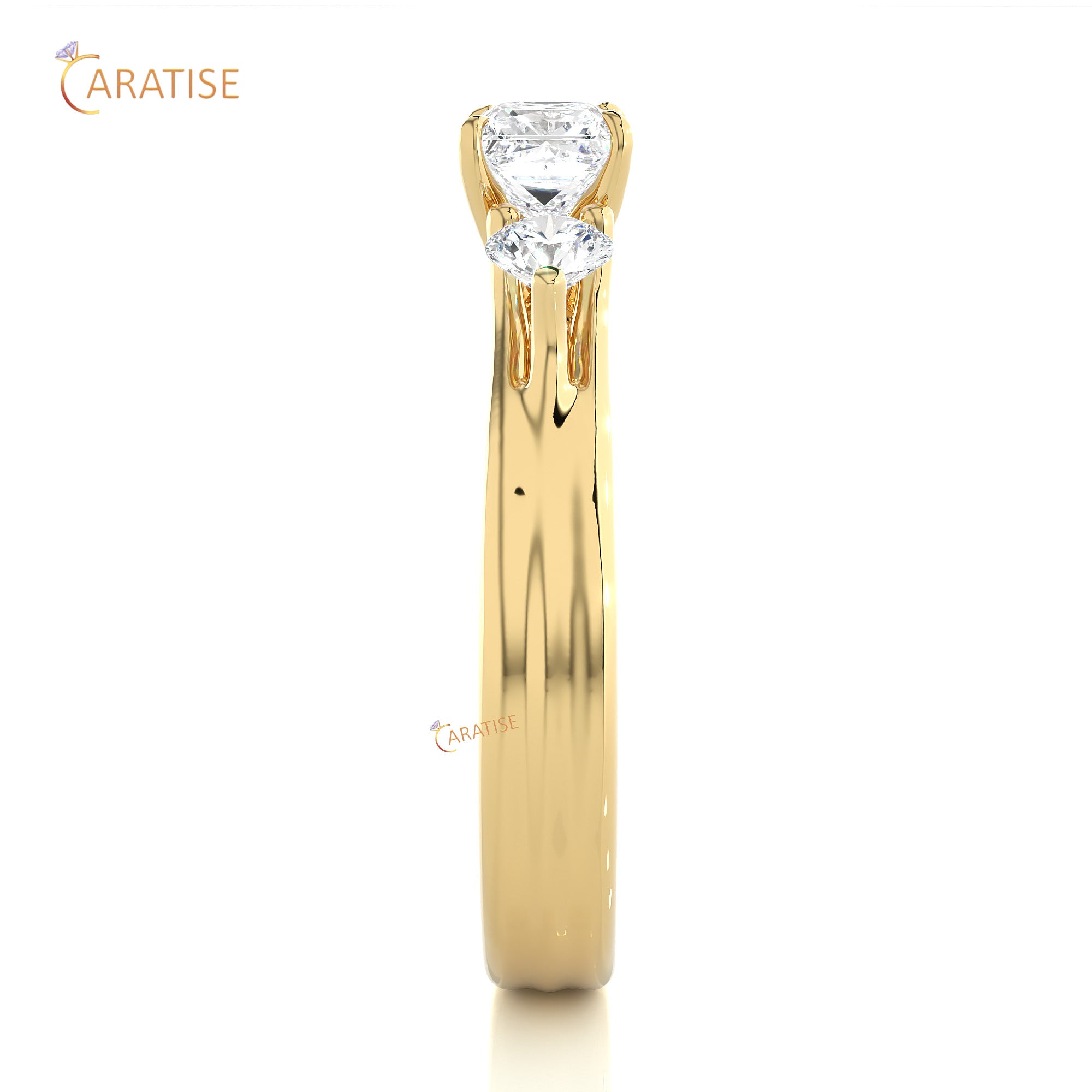 0.96 TDW Round Cut Women's Three Stone Moissanite Diamond Ring 925 Silver