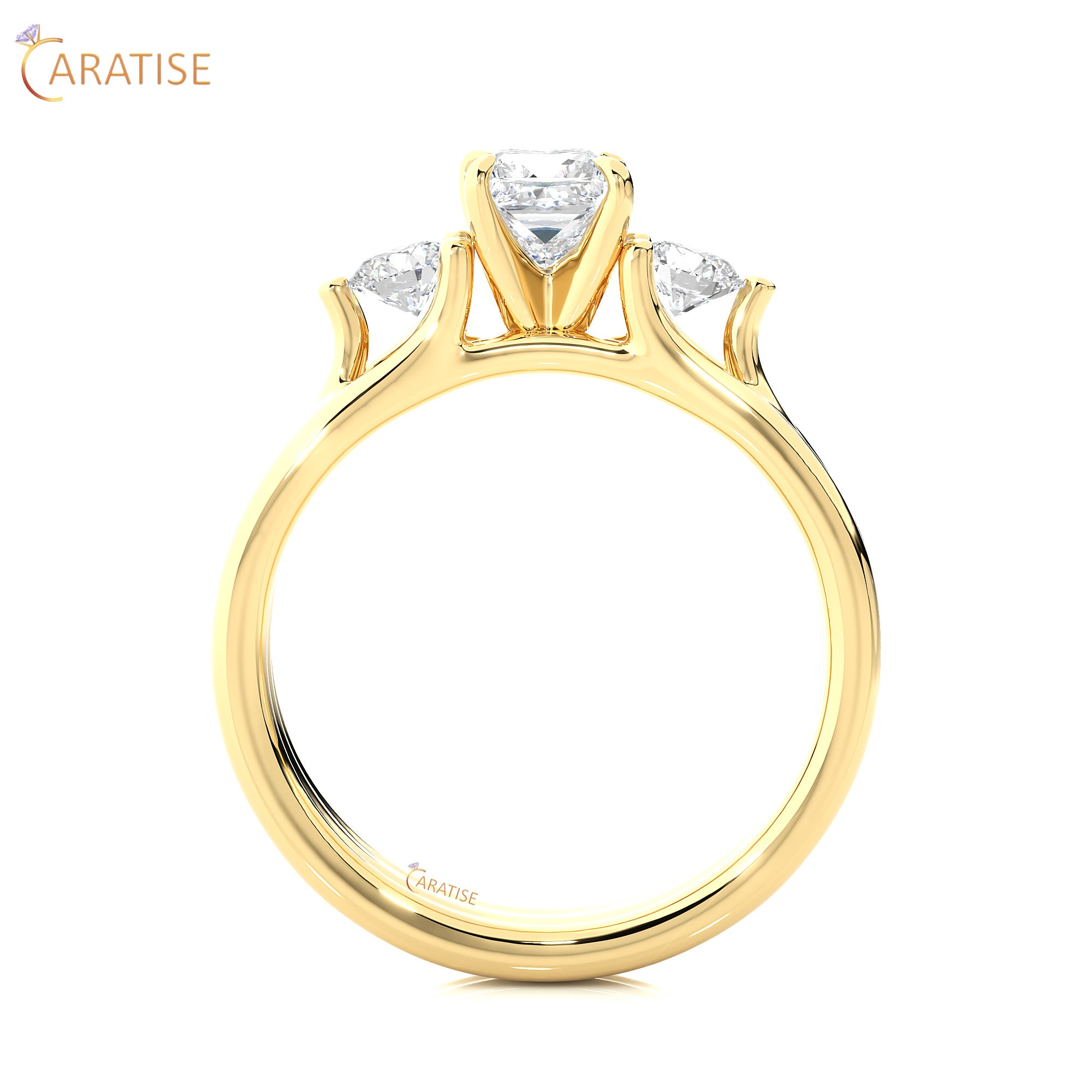 0.96 TDW Round Cut Women's Three Stone Moissanite Diamond Ring 925 Silver