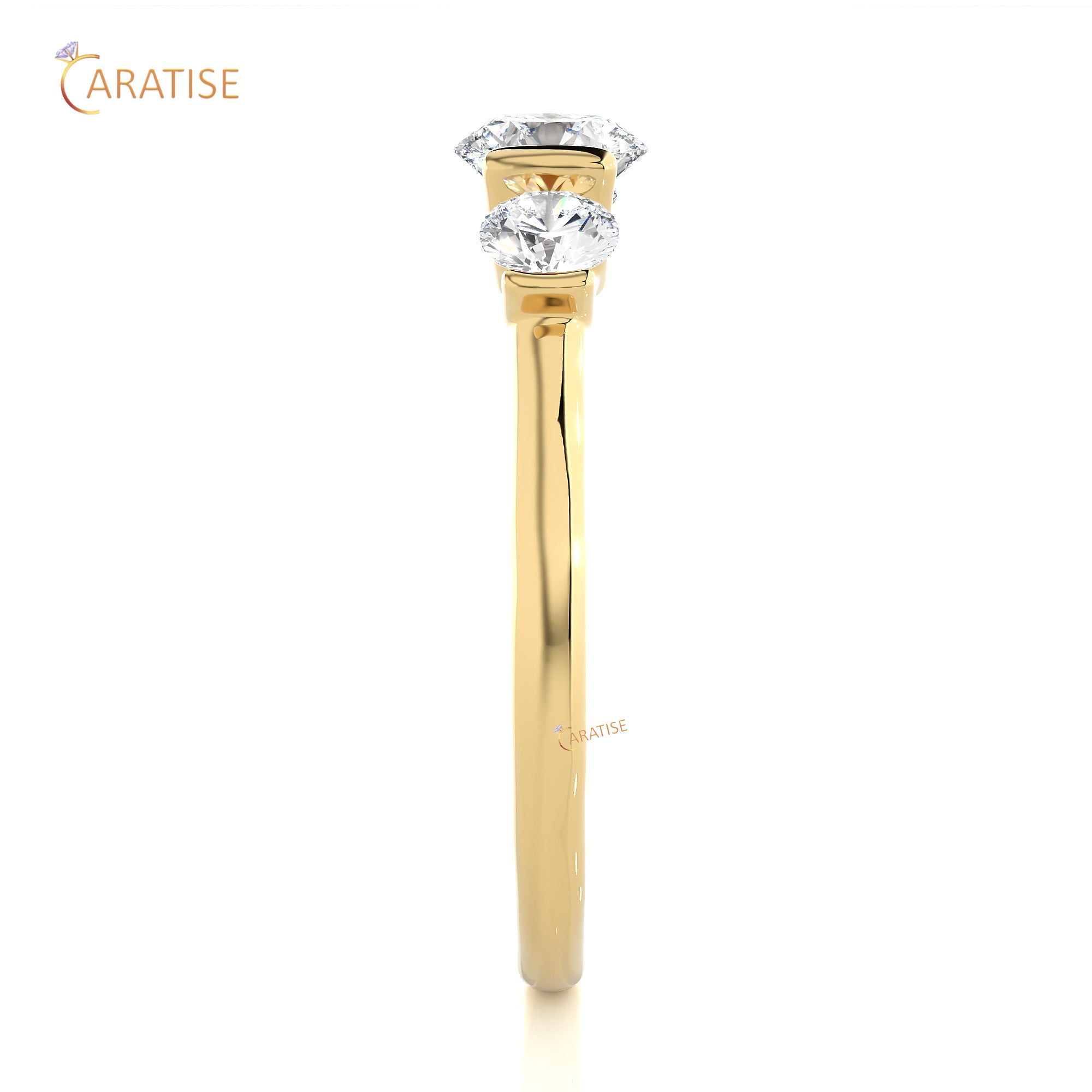 0.88 TDW Round Cut Three Stone Moissanite Diamond Ring 925 Silver