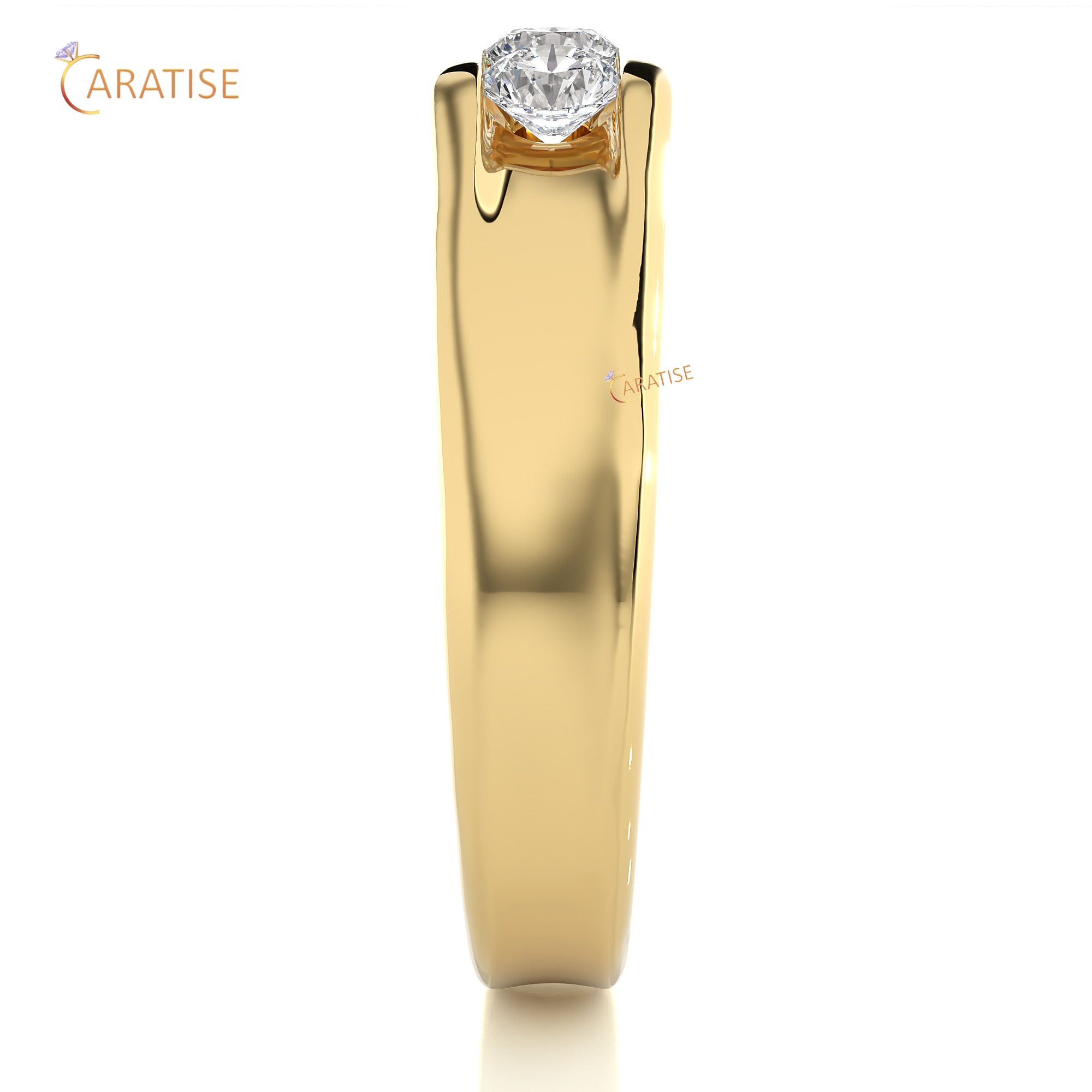 0.52 TDW Round Cut Women's Three Stone Moissanite Diamond Ring