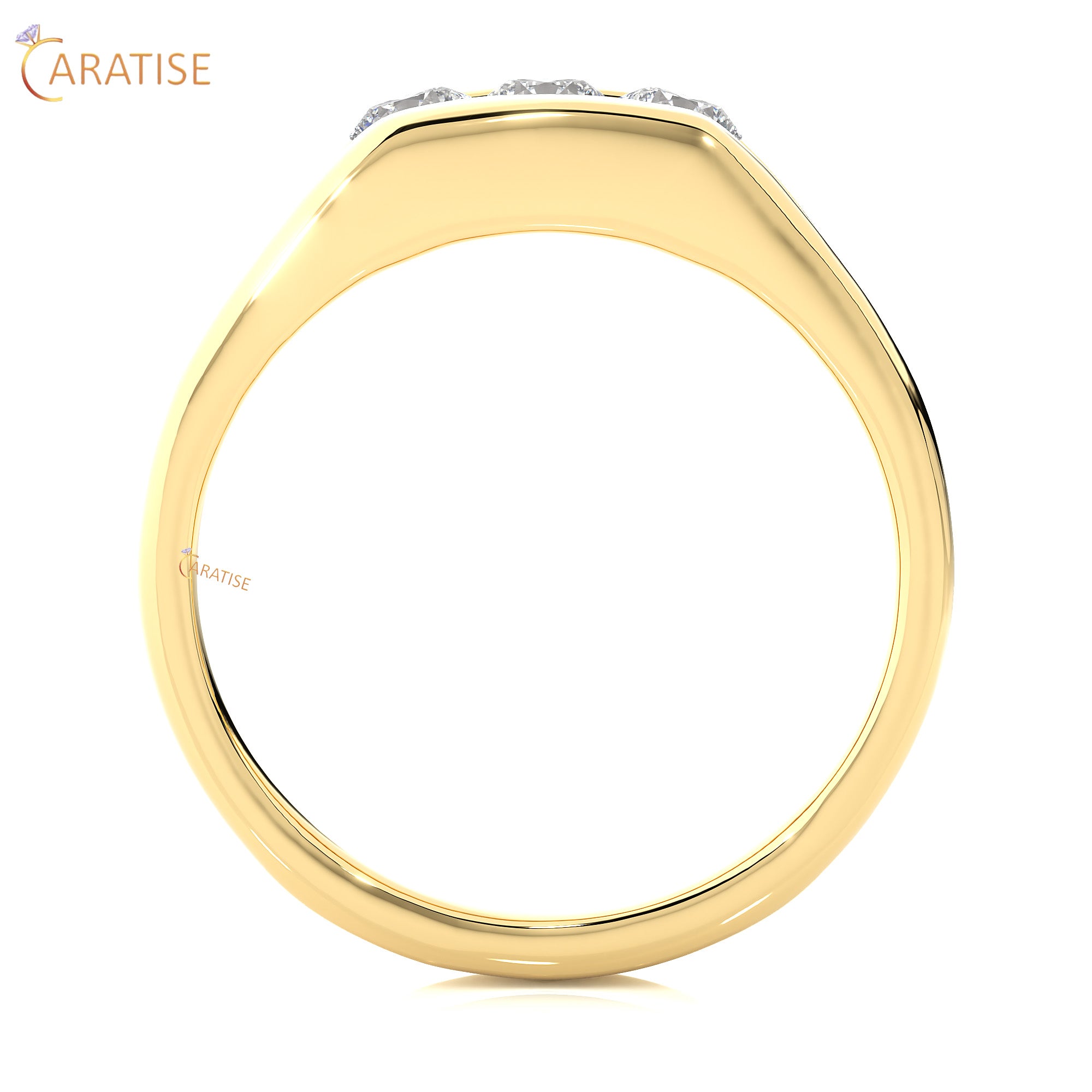 0.52 TDW Round Cut Women's Three Stone Moissanite Diamond Ring