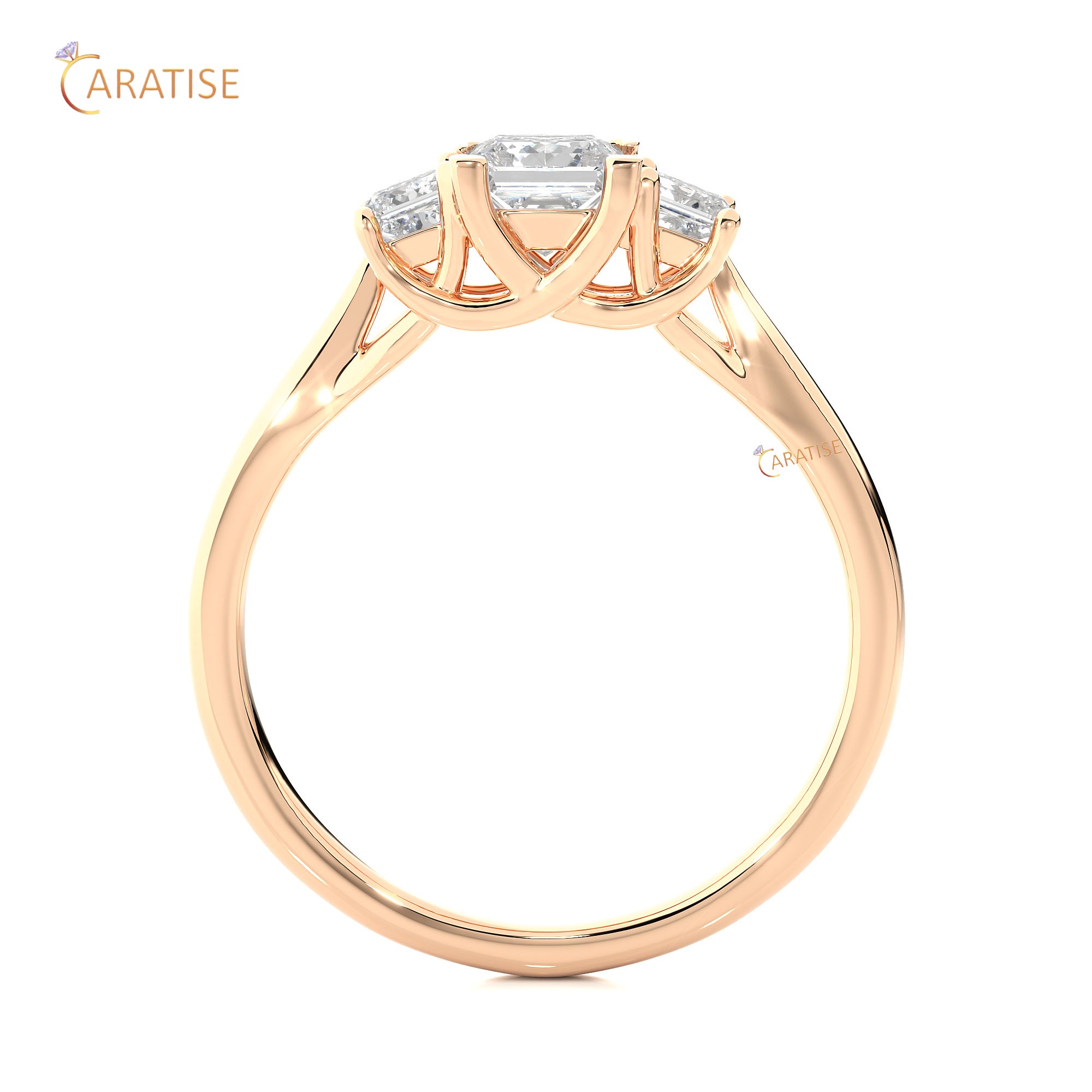 0.96 TDW Round Cut Women's Three Stone Moissanite Diamond Ring 925 Silver