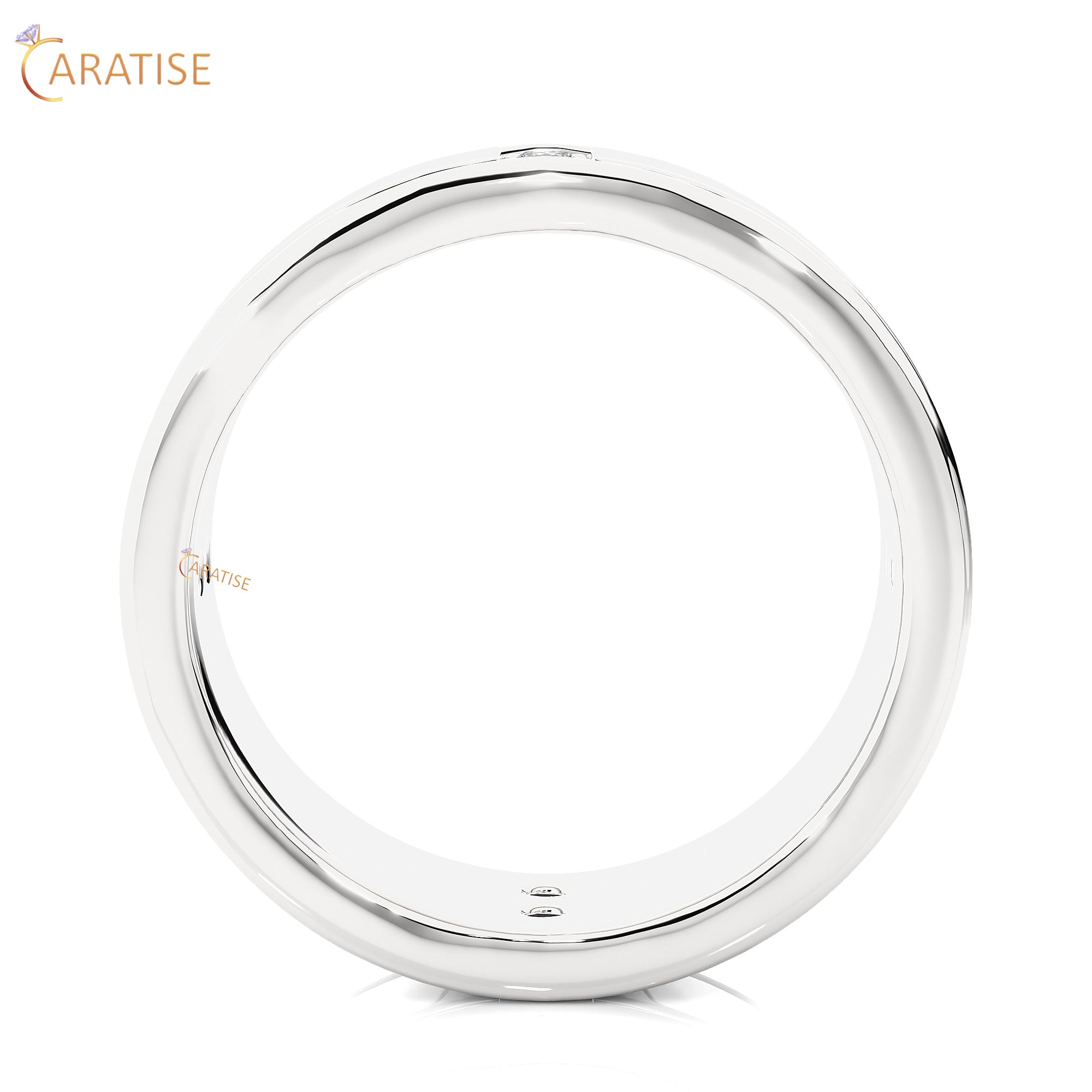 0.28 TDW Round Cut Mossiante Diamond Men's Band Ring 925 Silver