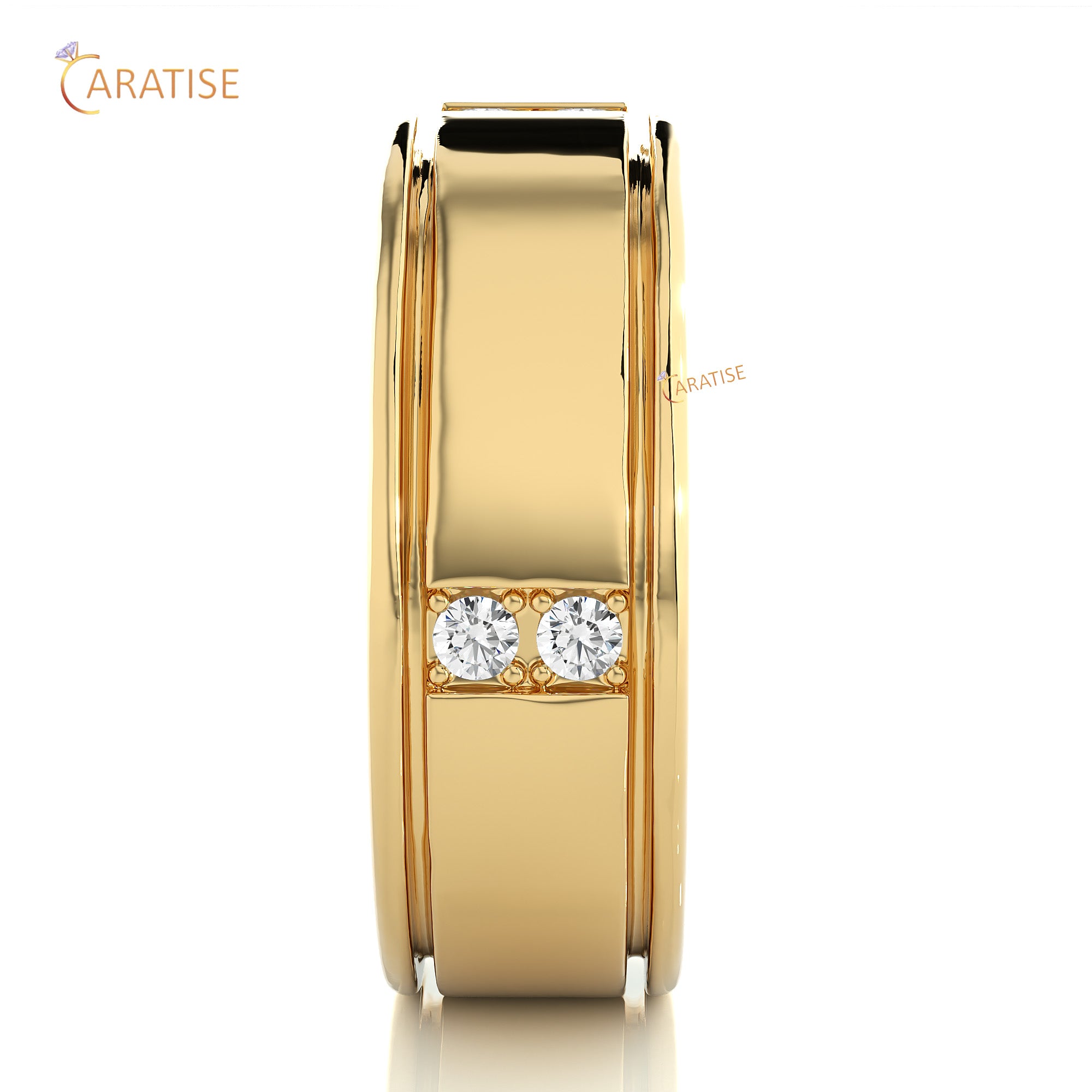 0.28 TDW Round Cut Mossiante Diamond Men's Band Ring 925 Silver