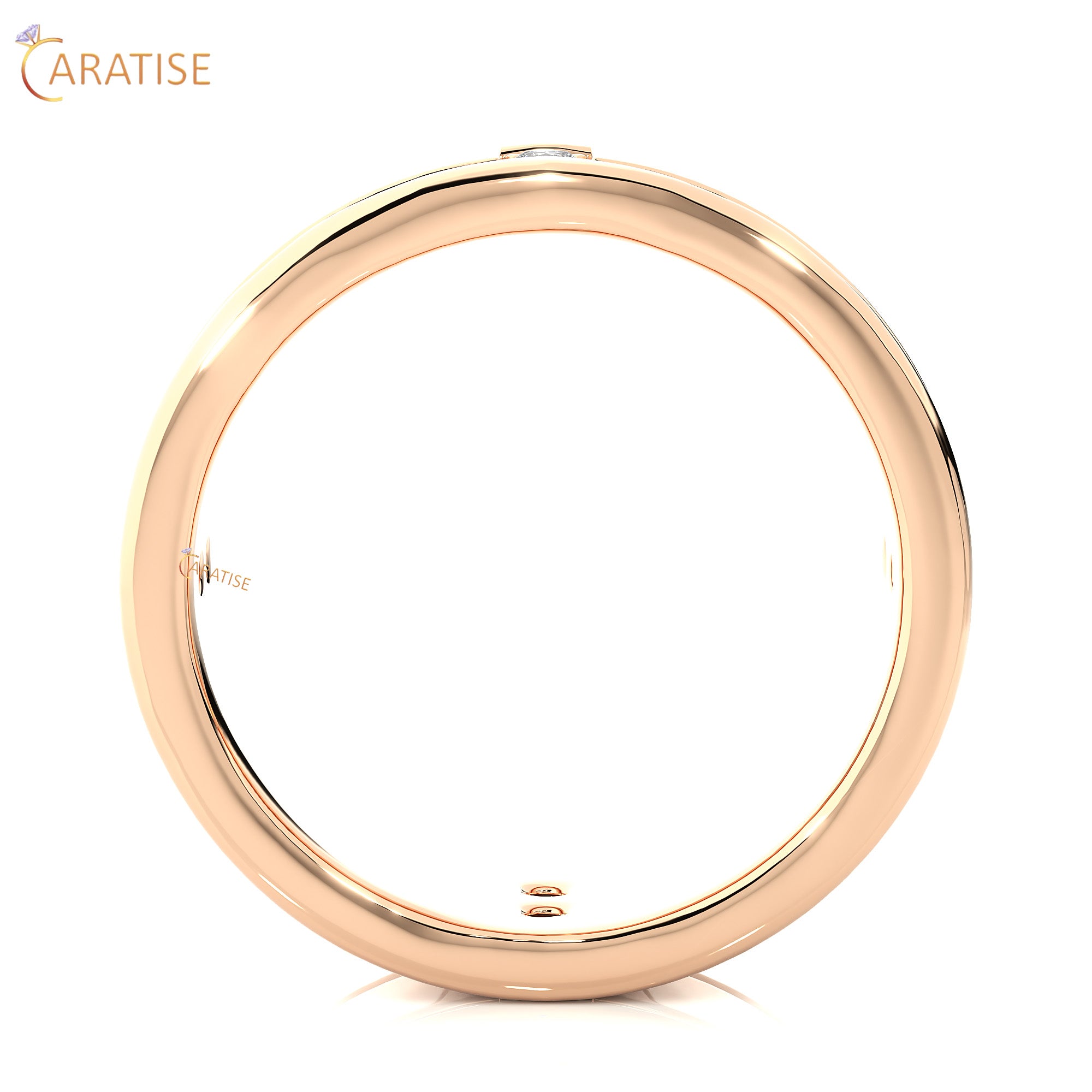 0.28 TDW Round Cut Mossiante Diamond Men's Band Ring 925 Silver