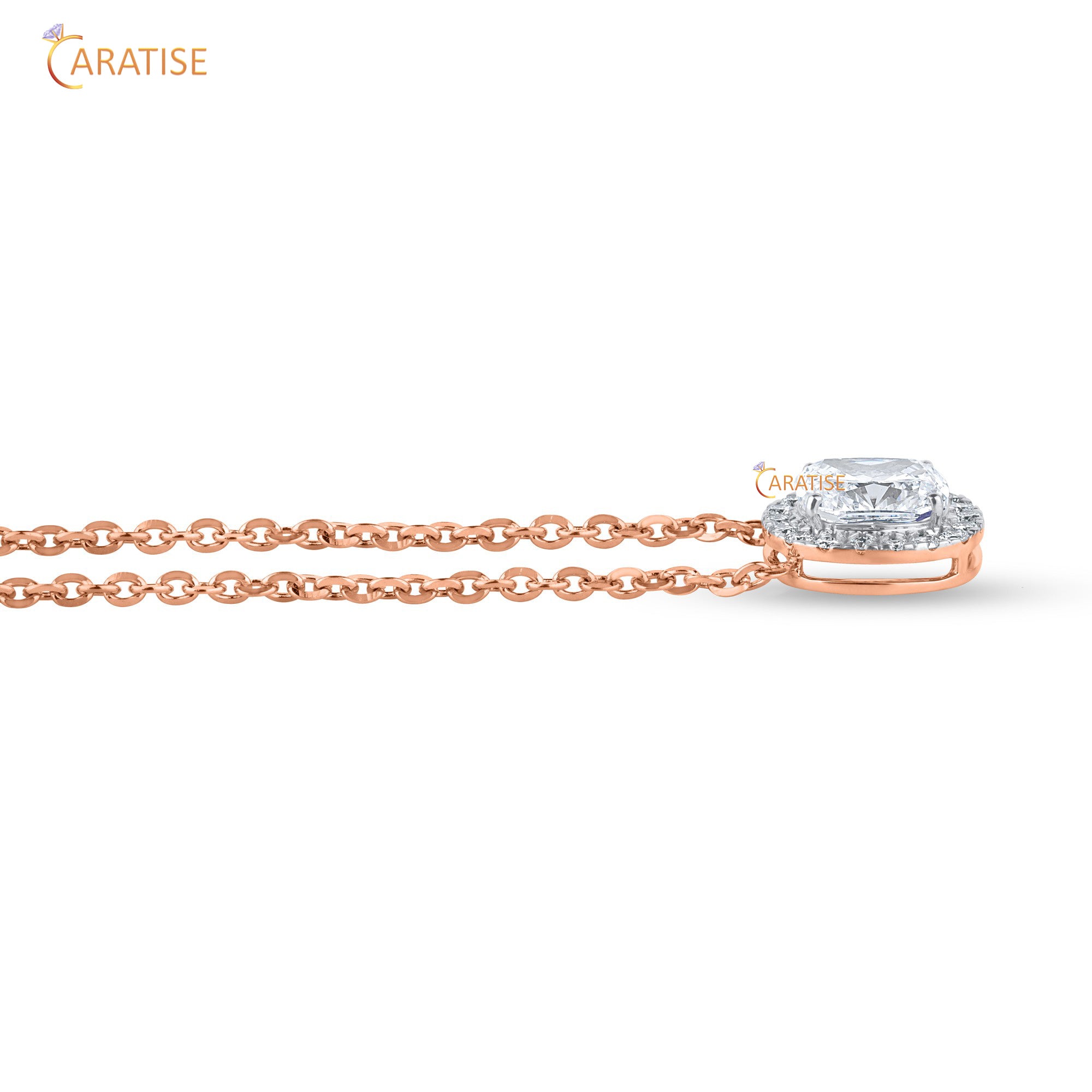 1.07 TDW Oval Cut Moissanite Diamond Solitaire Pendant With Chain 925 Silver