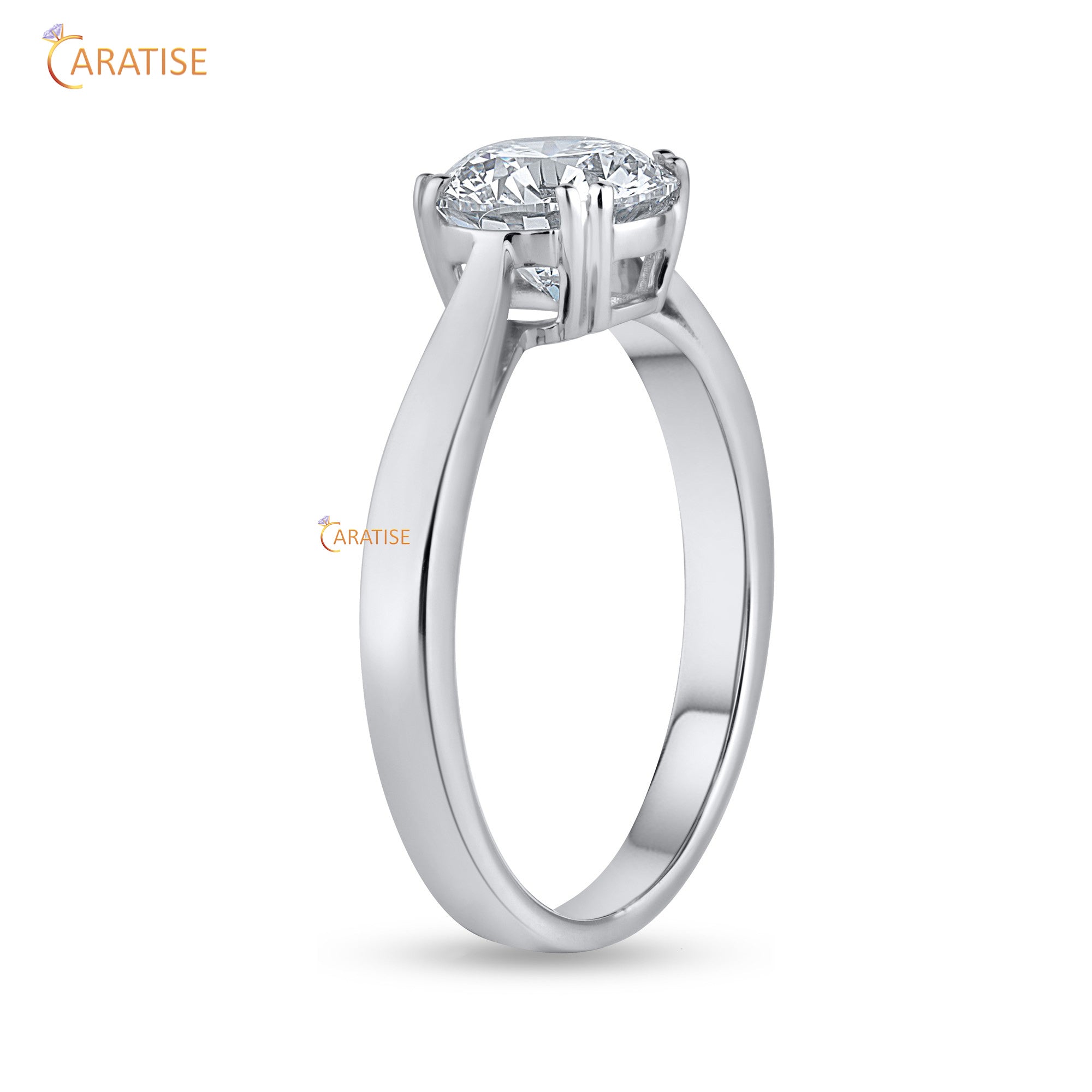 1.00 TDW Round Cut Mossiante Diamond Solitaire Ring 925 Silver