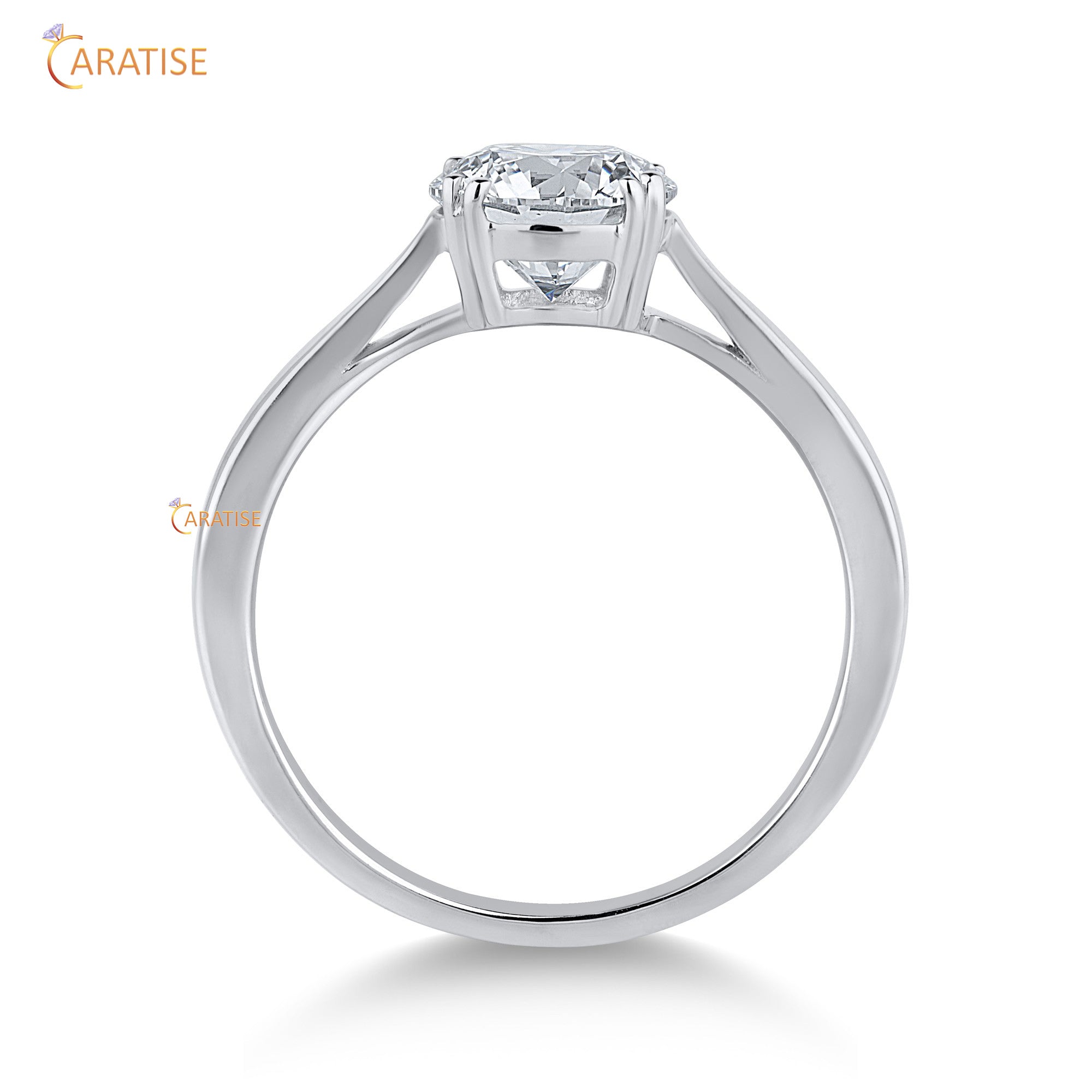 1.00 TDW Round Cut Mossiante Diamond Solitaire Ring 925 Silver