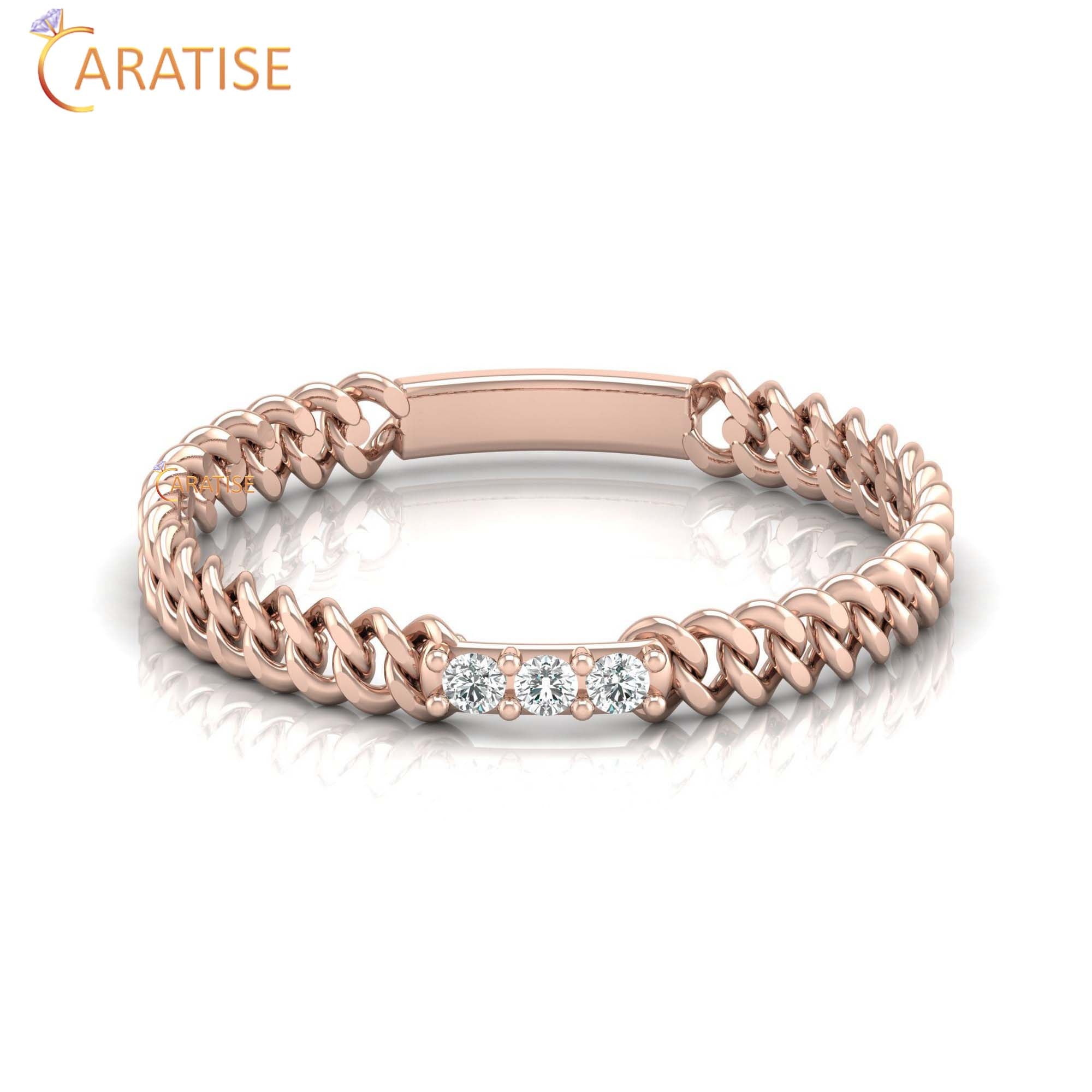 0.04 TDW Round Cut Minimalist Men's Diamond Band