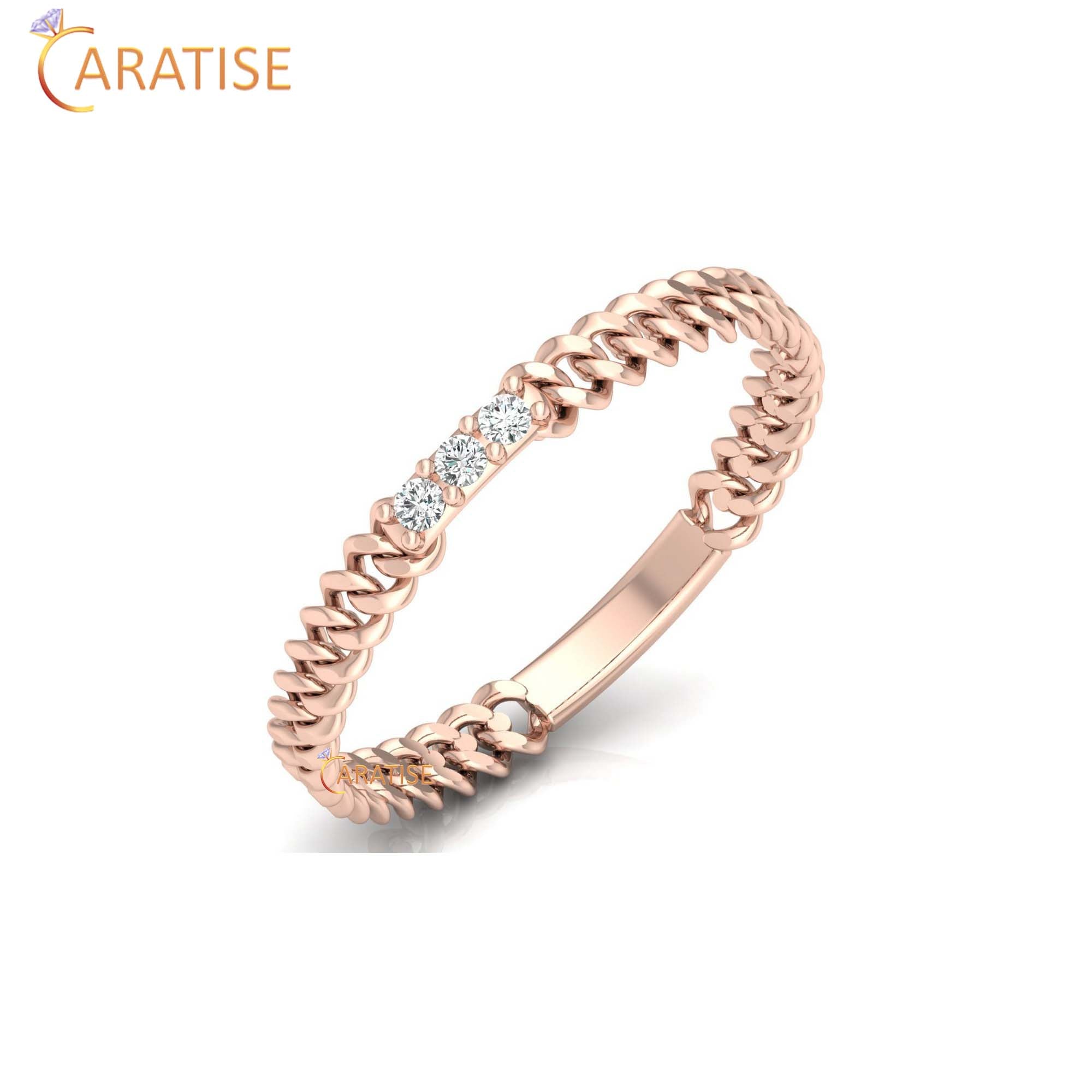 0.04 TDW Round Cut Minimalist Men's Diamond Band