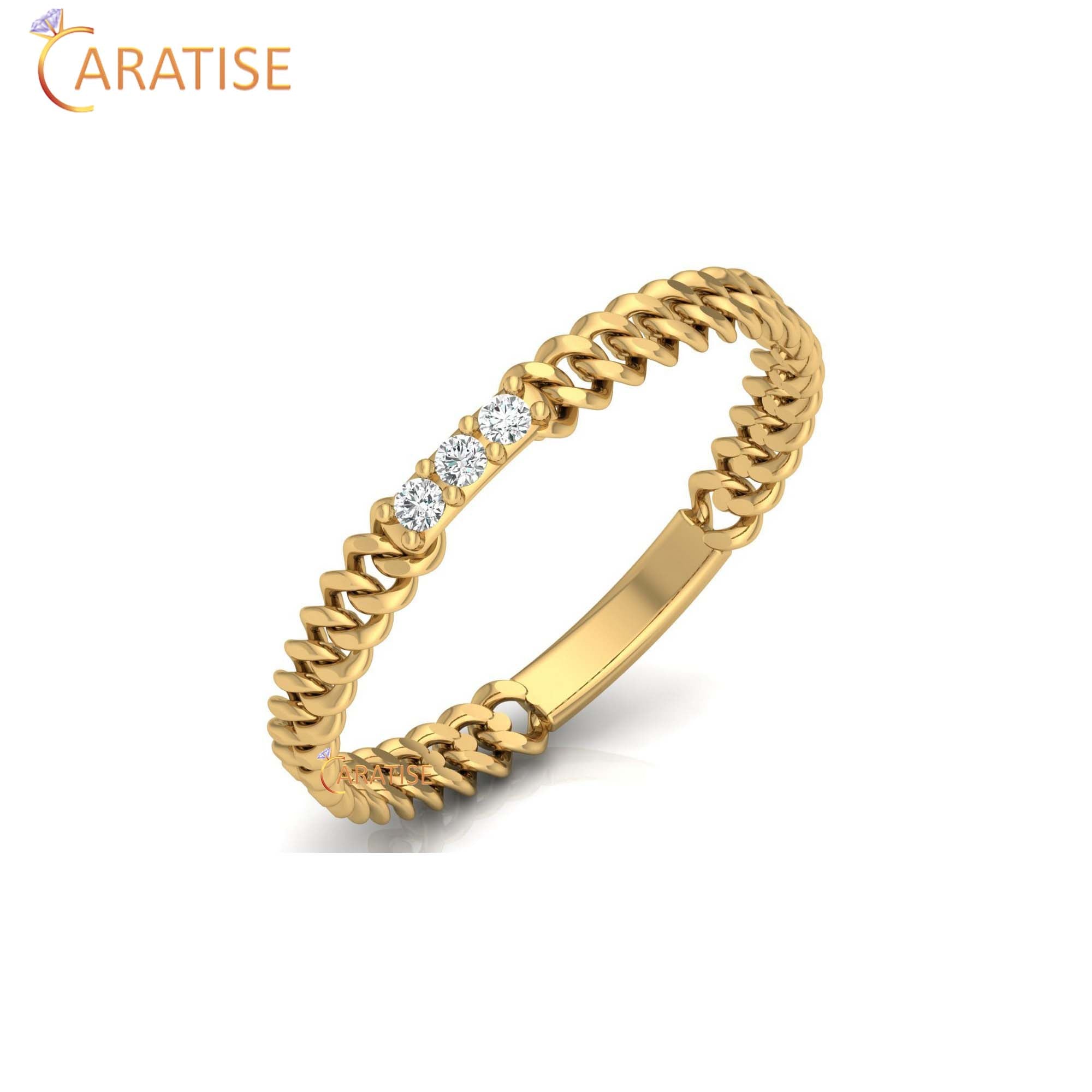 0.04 TDW Round Cut Minimalist Men's Diamond Band