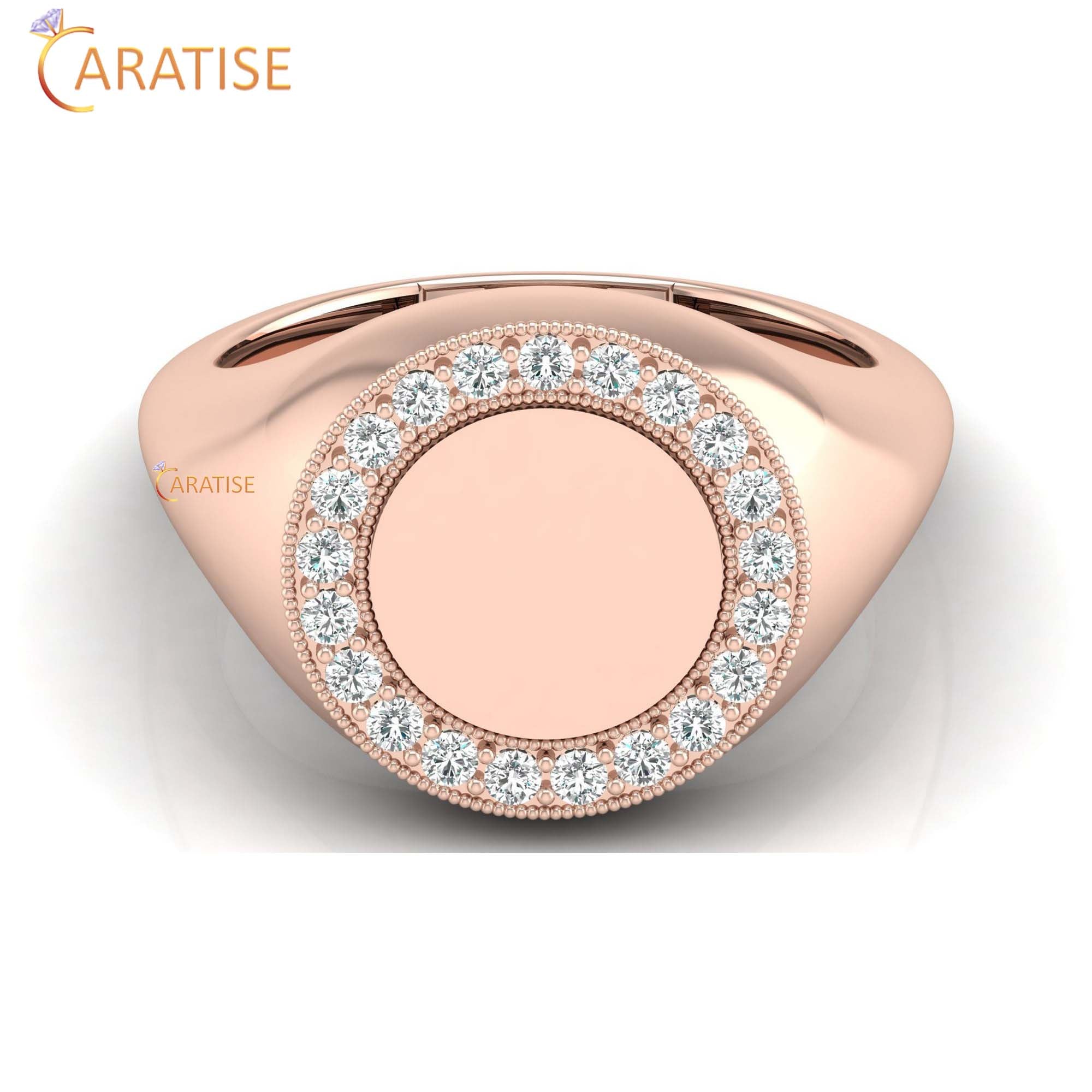 0.26 TDW Round Cut Men's Engagement Diamond Ring