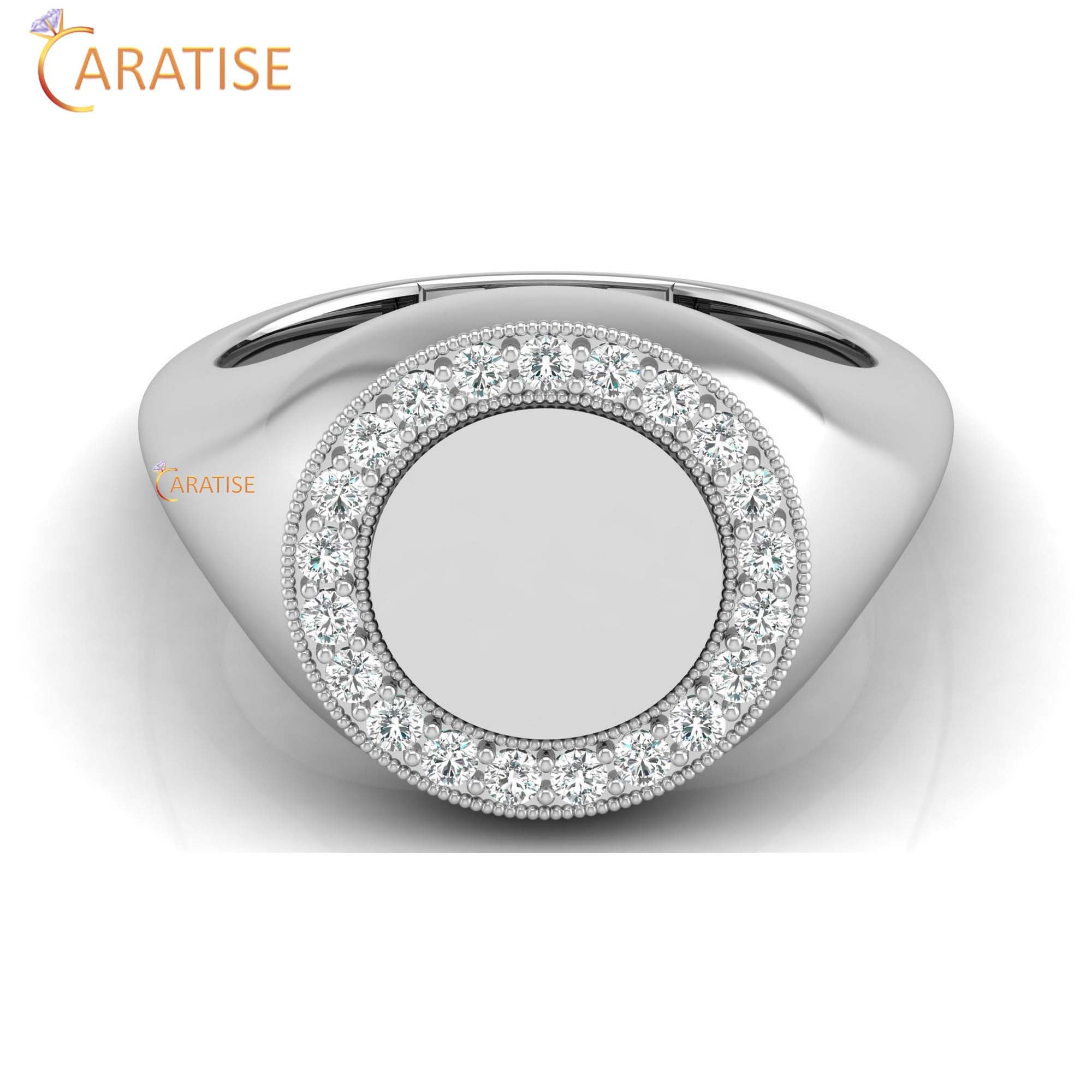 0.26 TDW Round Cut Men's Engagement Diamond Ring