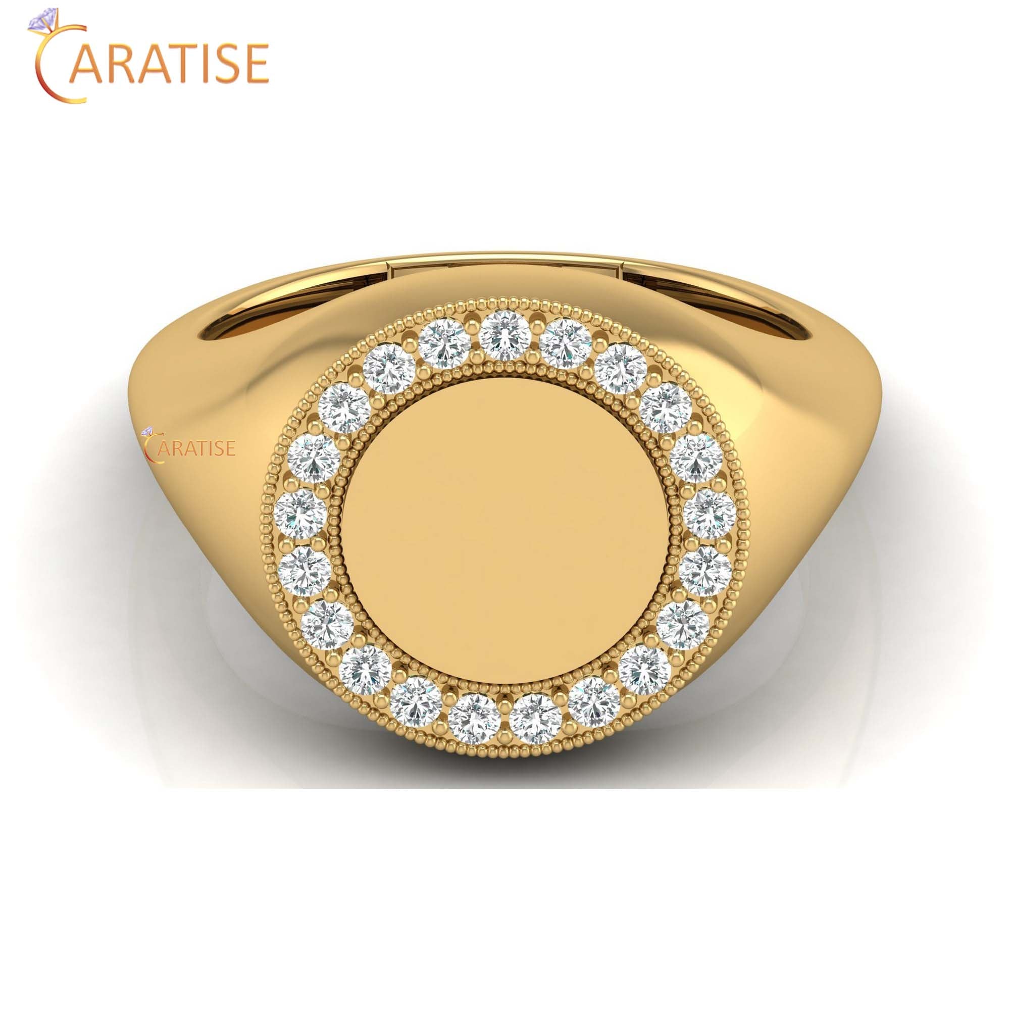 0.26 TDW Round Cut Men's Engagement Diamond Ring