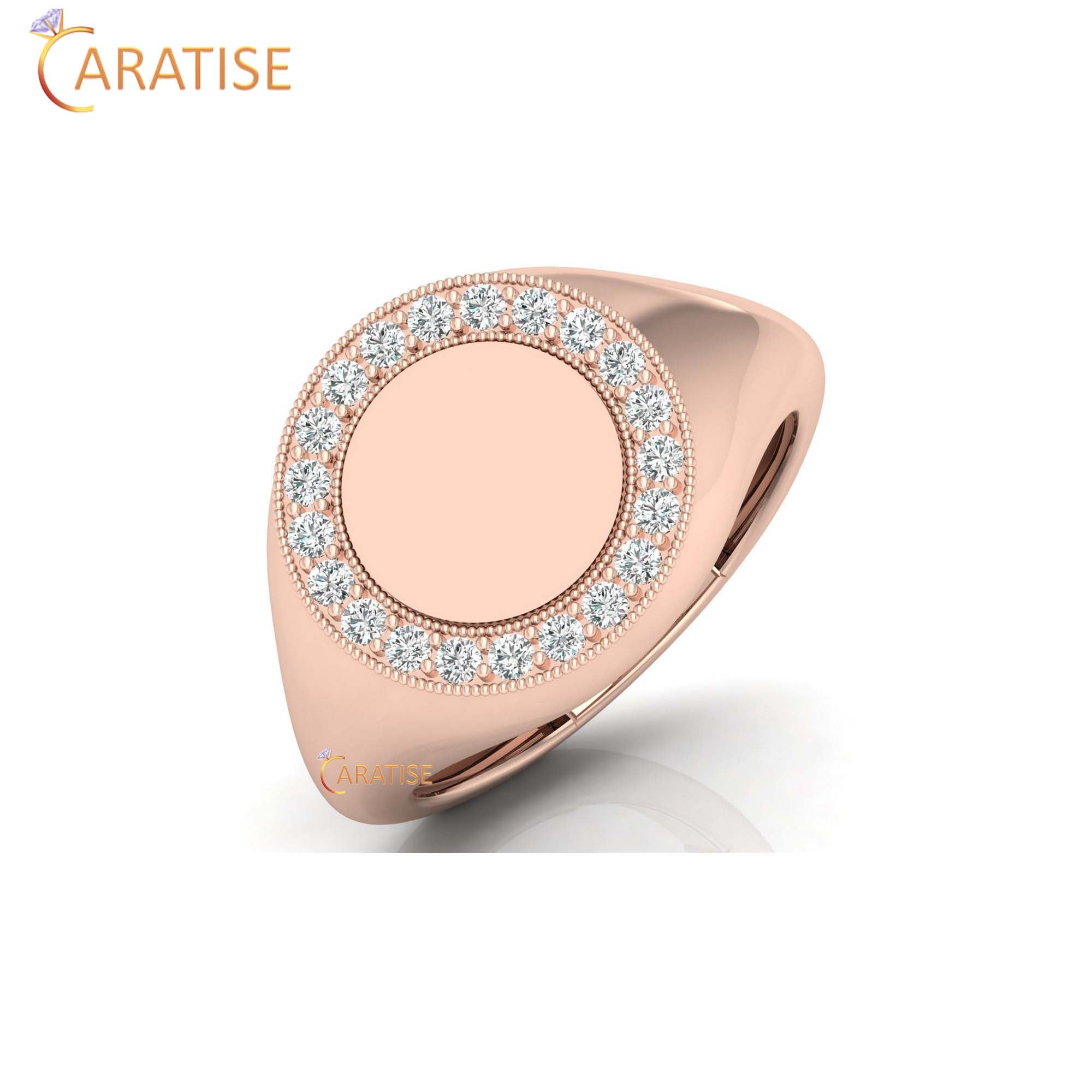 0.26 TDW Round Cut Men's Engagement Diamond Ring