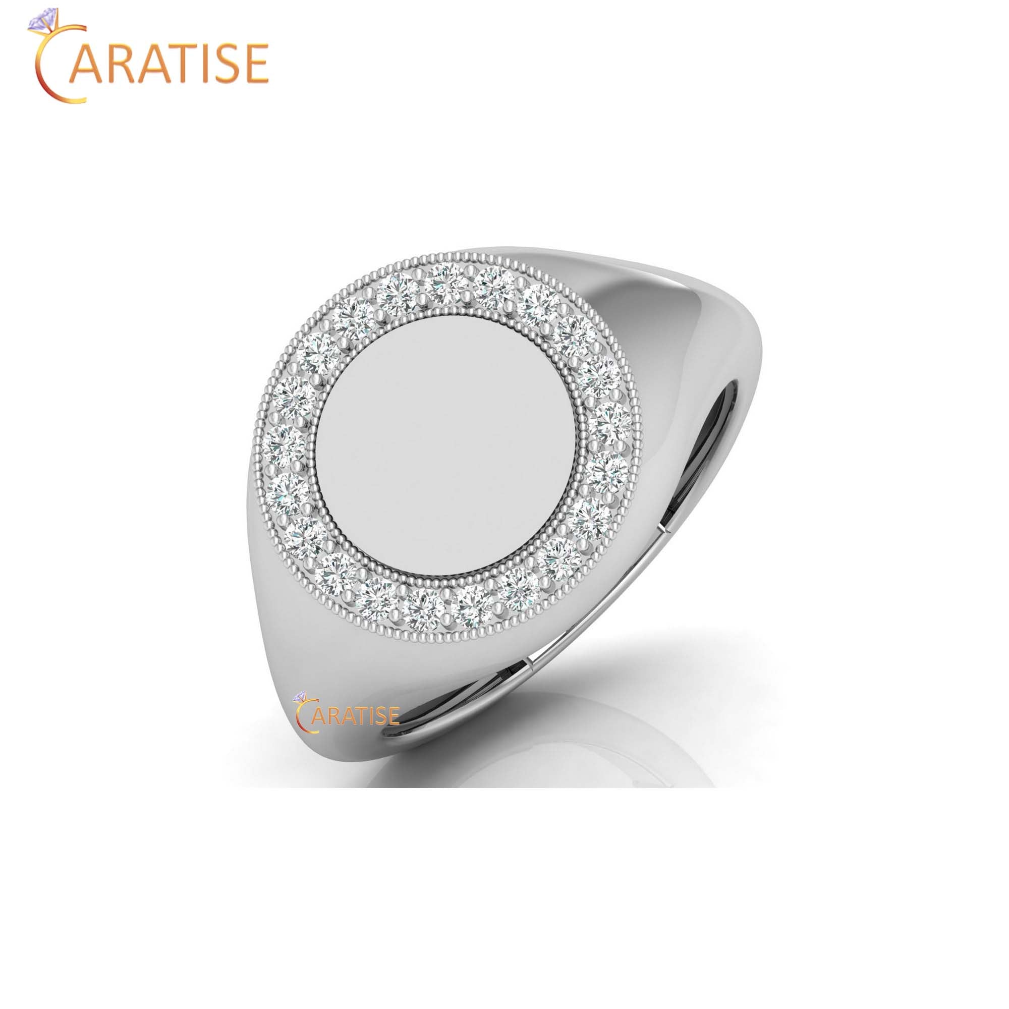 0.26 TDW Round Cut Men's Engagement Diamond Ring