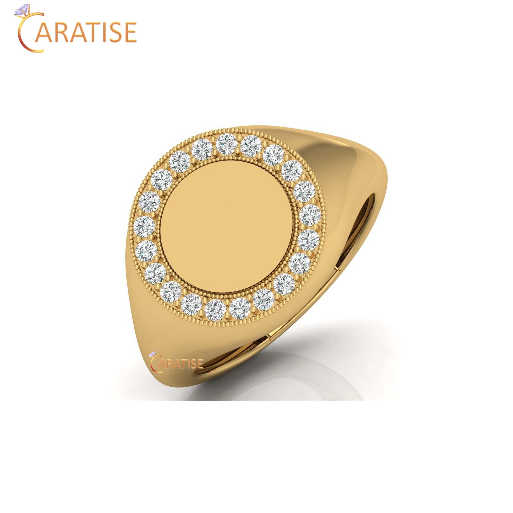 0.26 TDW Round Cut Men's Engagement Diamond Ring