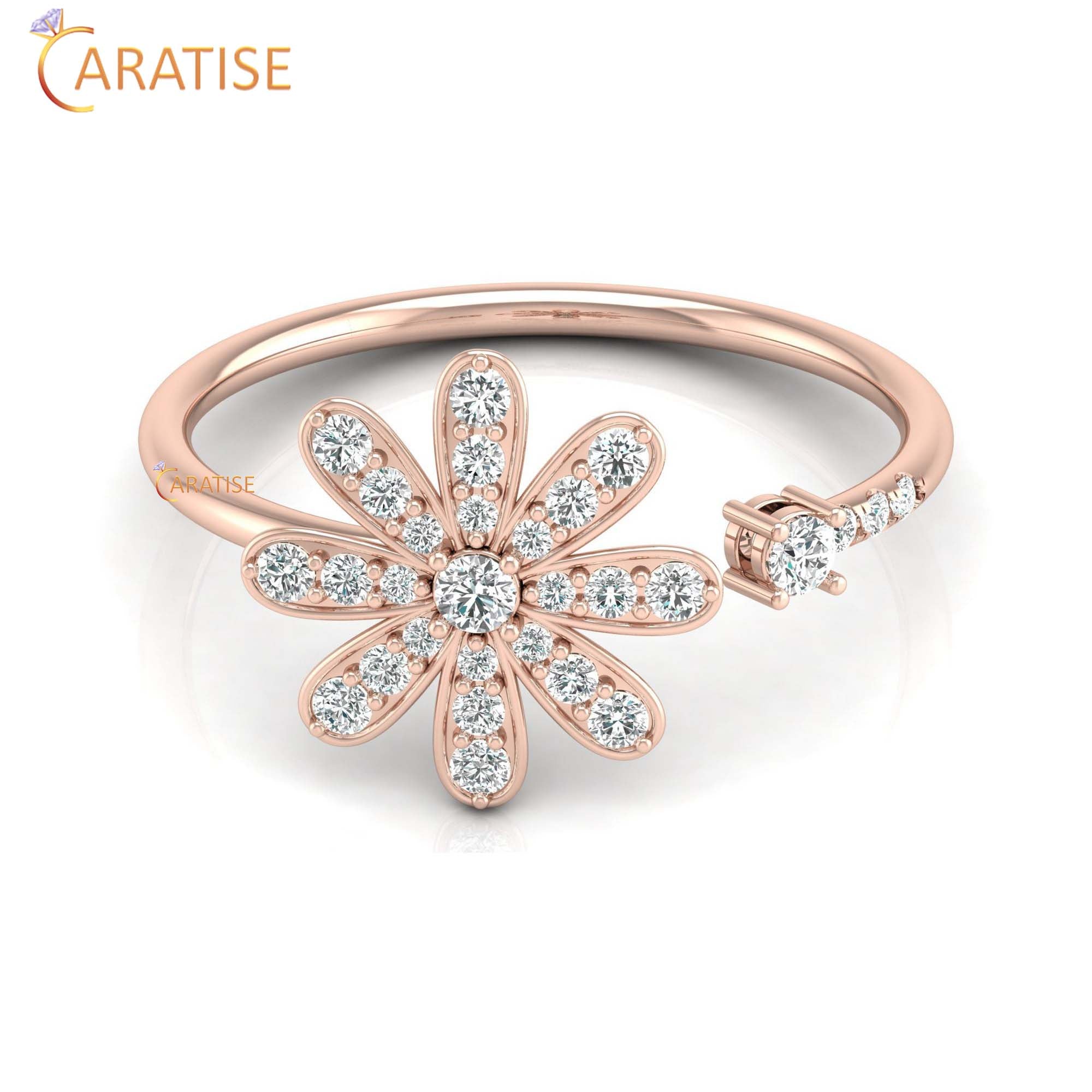 0.27 TDW Round Cut Minimalist Women's Diamond Ring