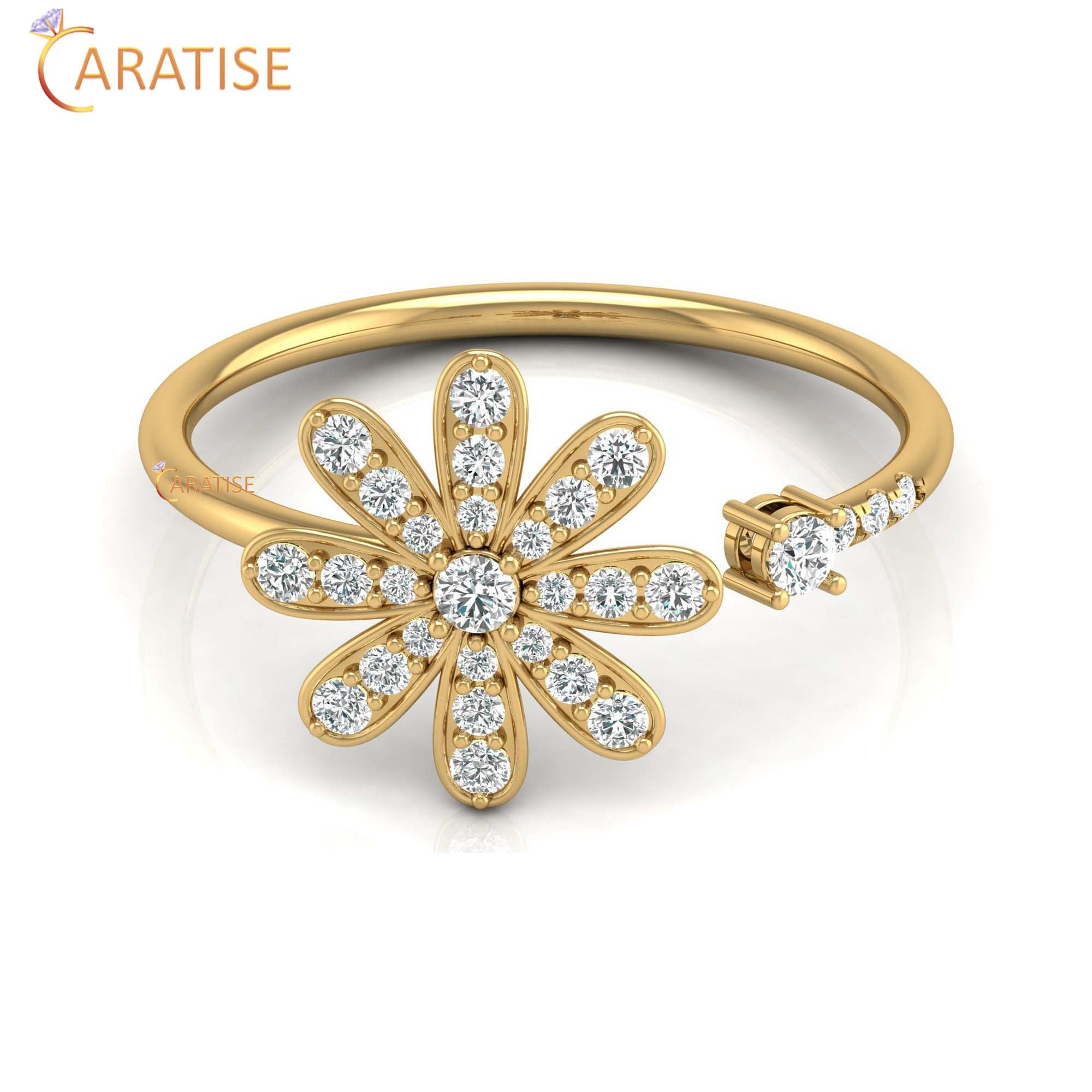 0.27 TDW Round Cut Minimalist Women's Diamond Ring