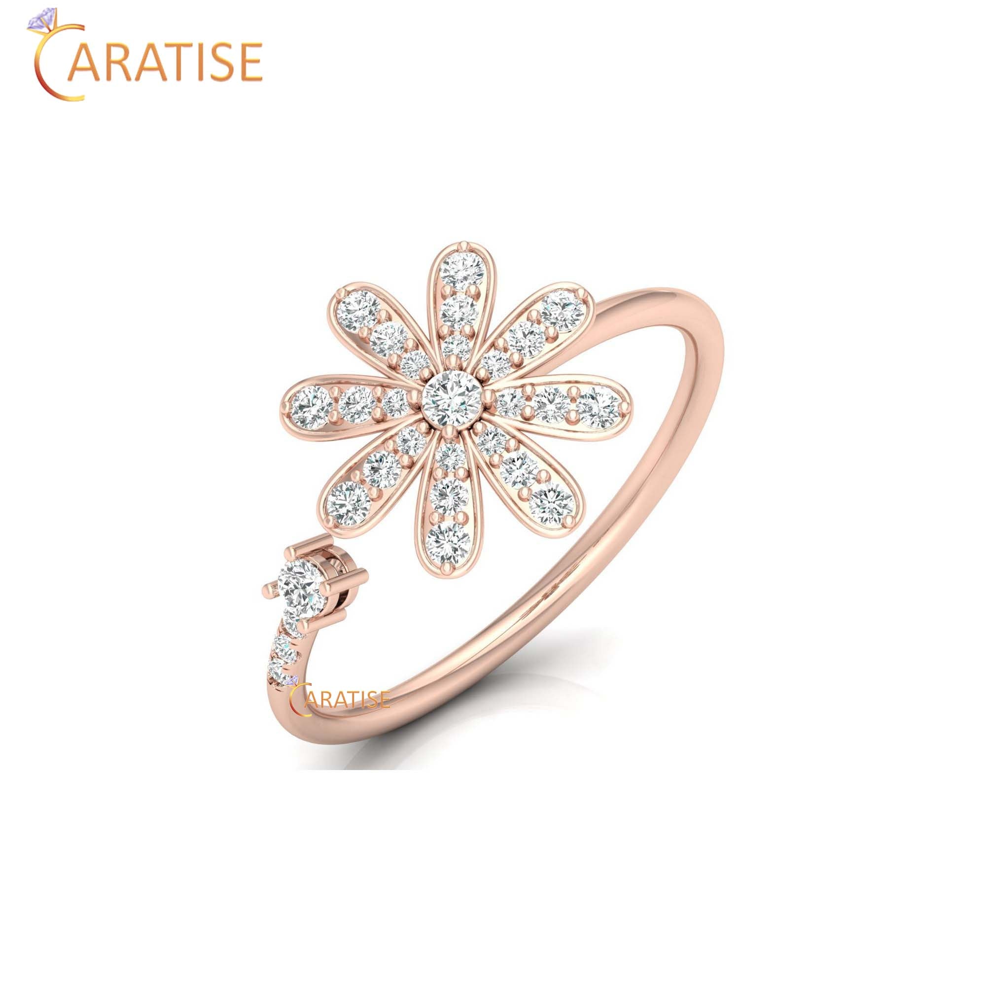 0.27 TDW Round Cut Minimalist Women's Diamond Ring